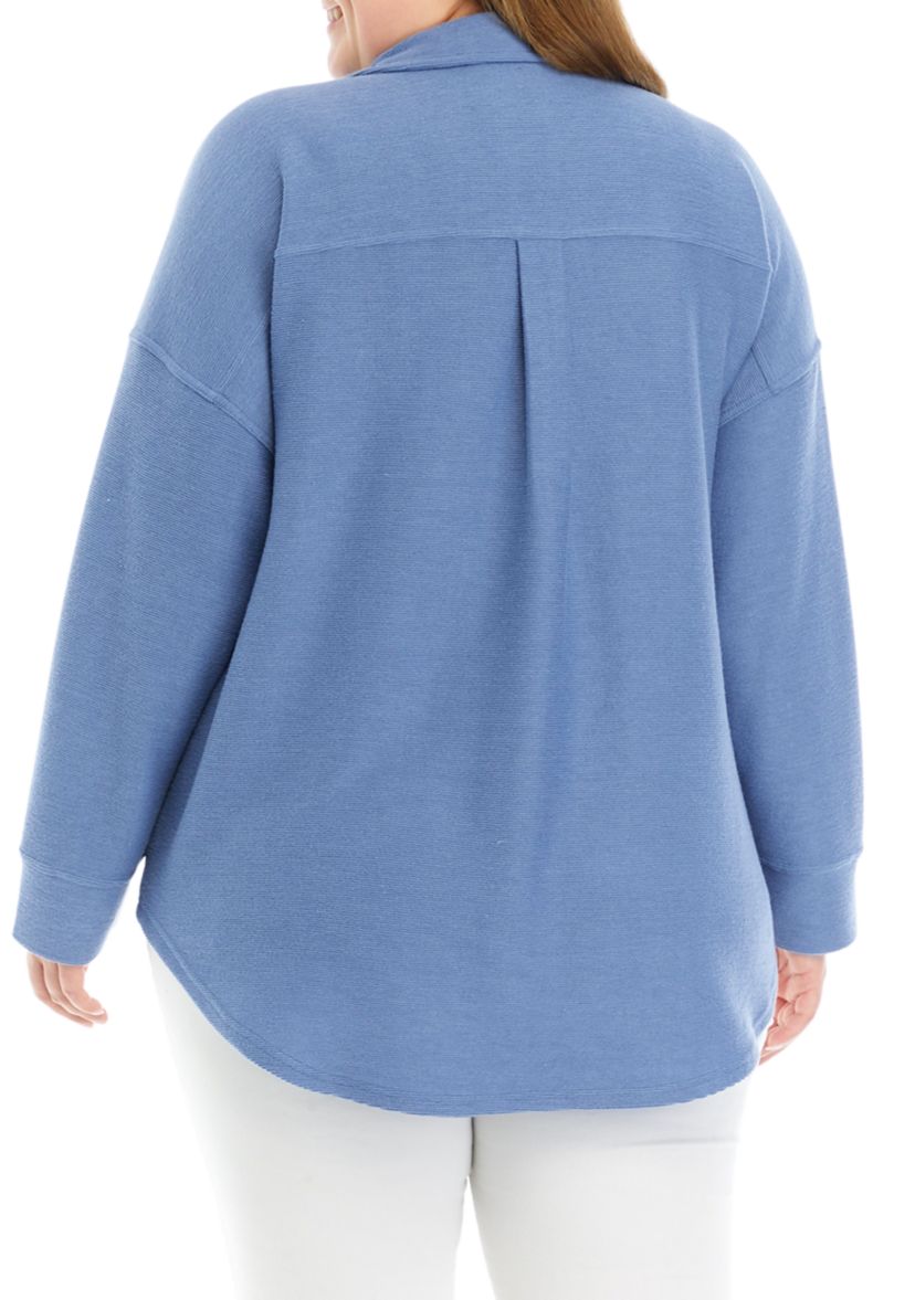 Plus Size Nikki Knit Button Down Top
