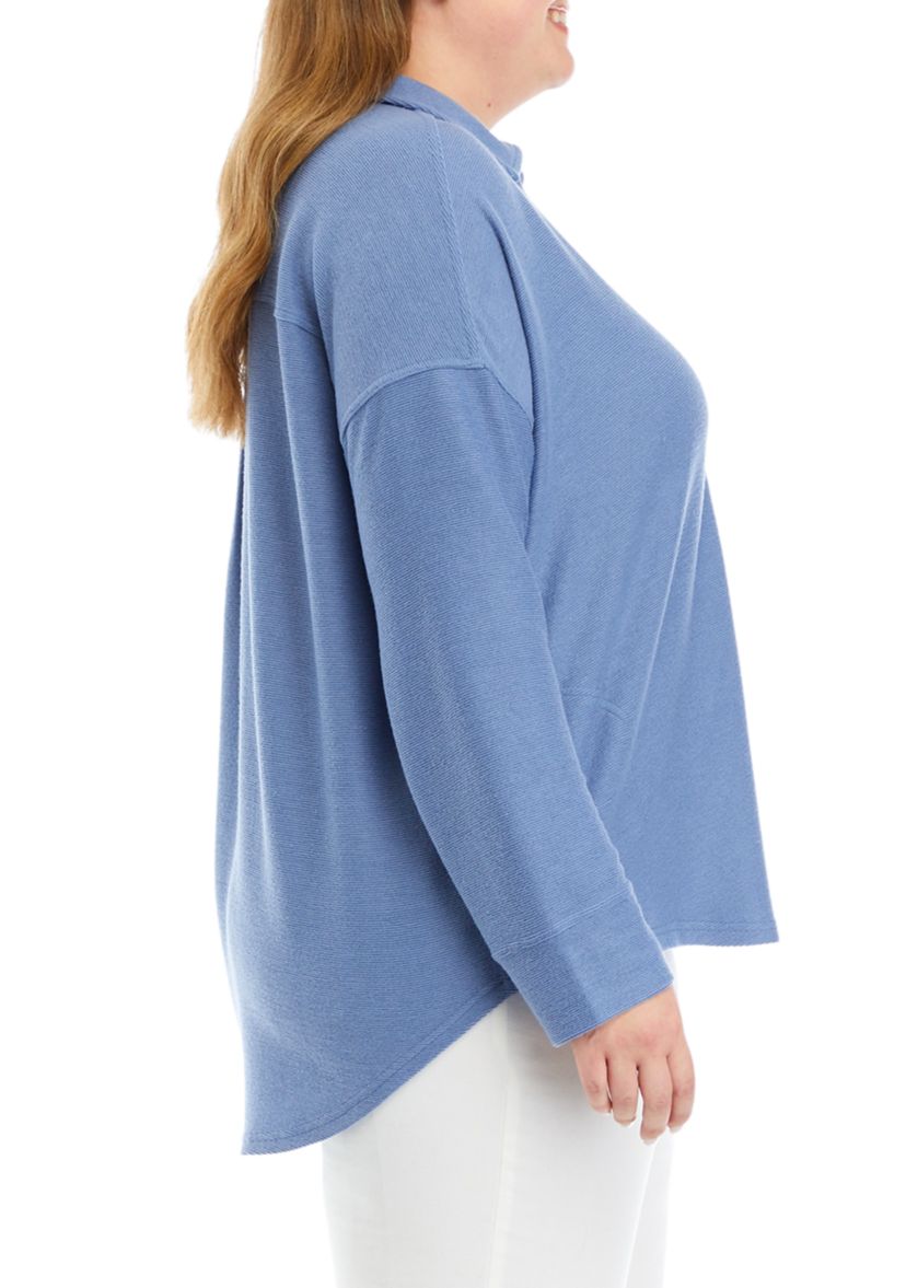 Plus Size Nikki Knit Button Down Top