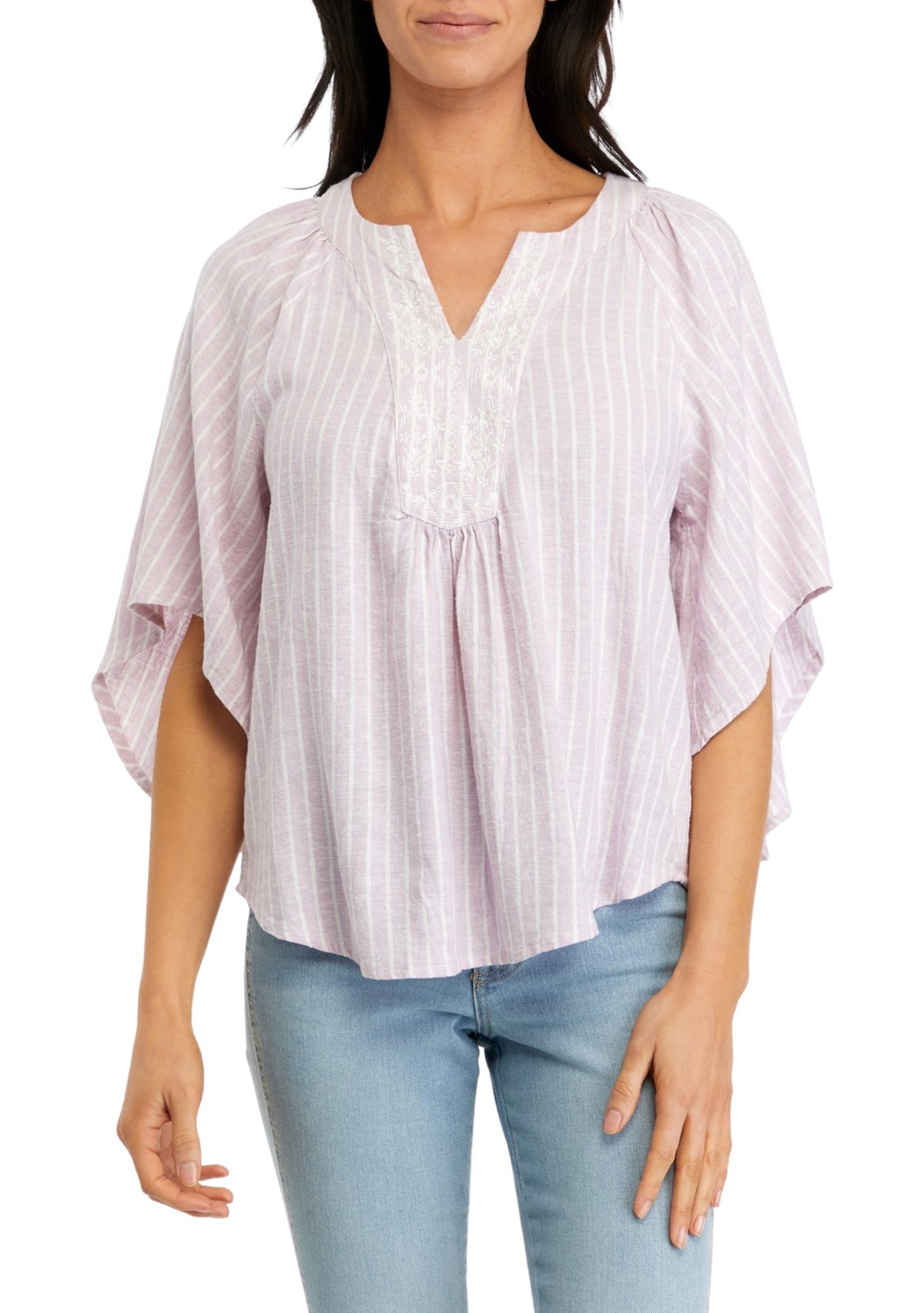 Womens 3/4 Flutter Sleeve Top