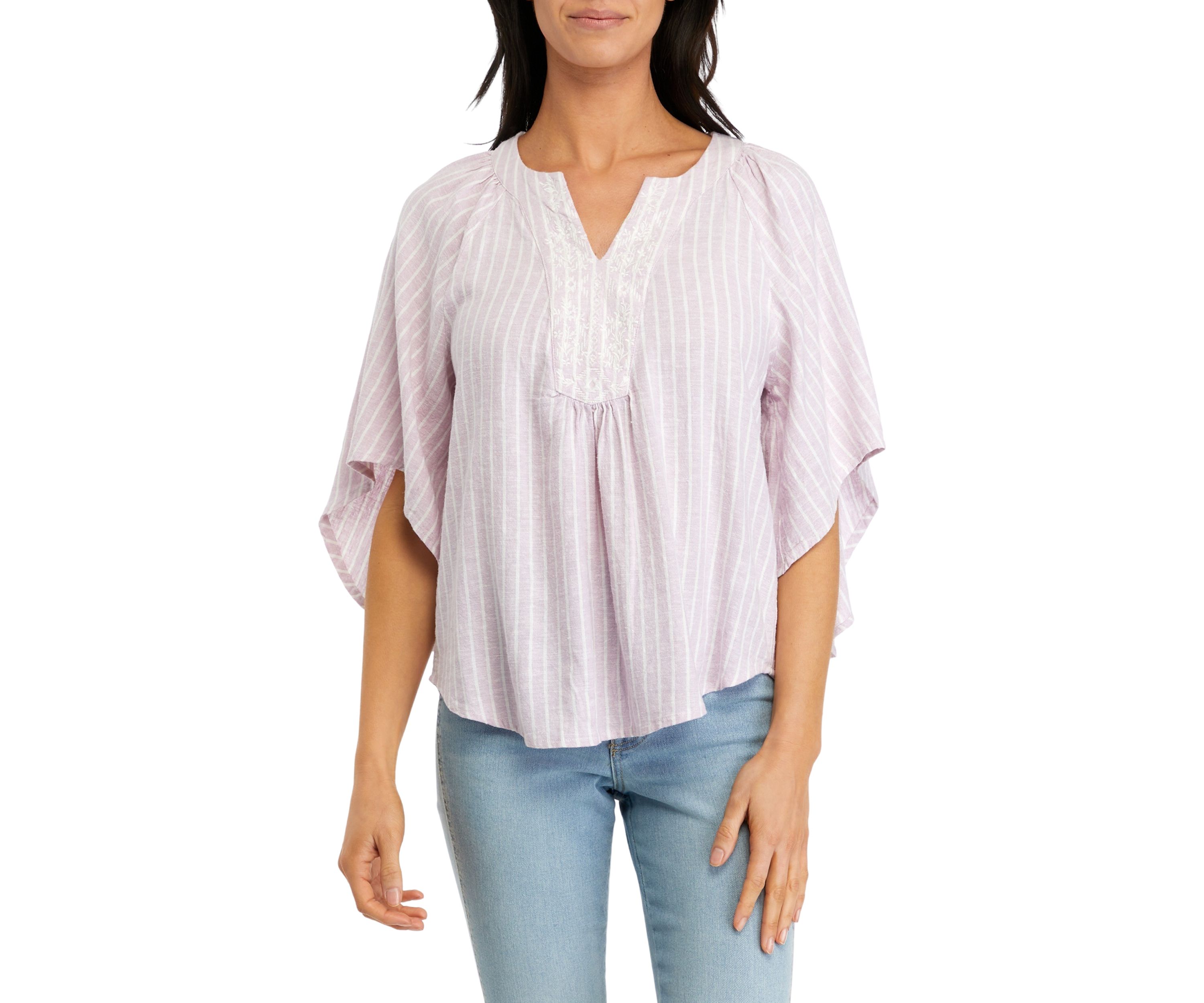 Womens 3/4 Flutter Sleeve Top