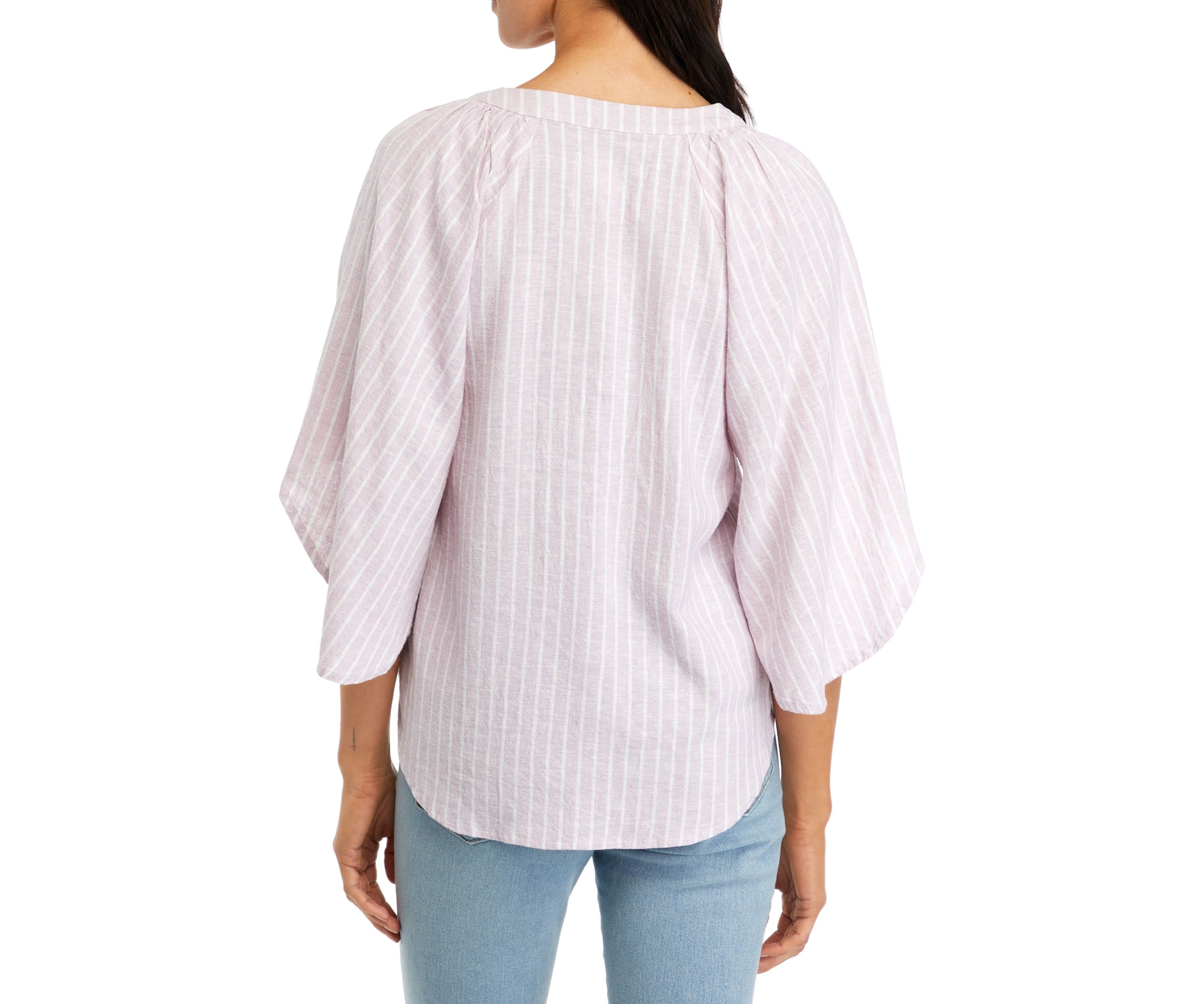 Womens 3/4 Flutter Sleeve Top