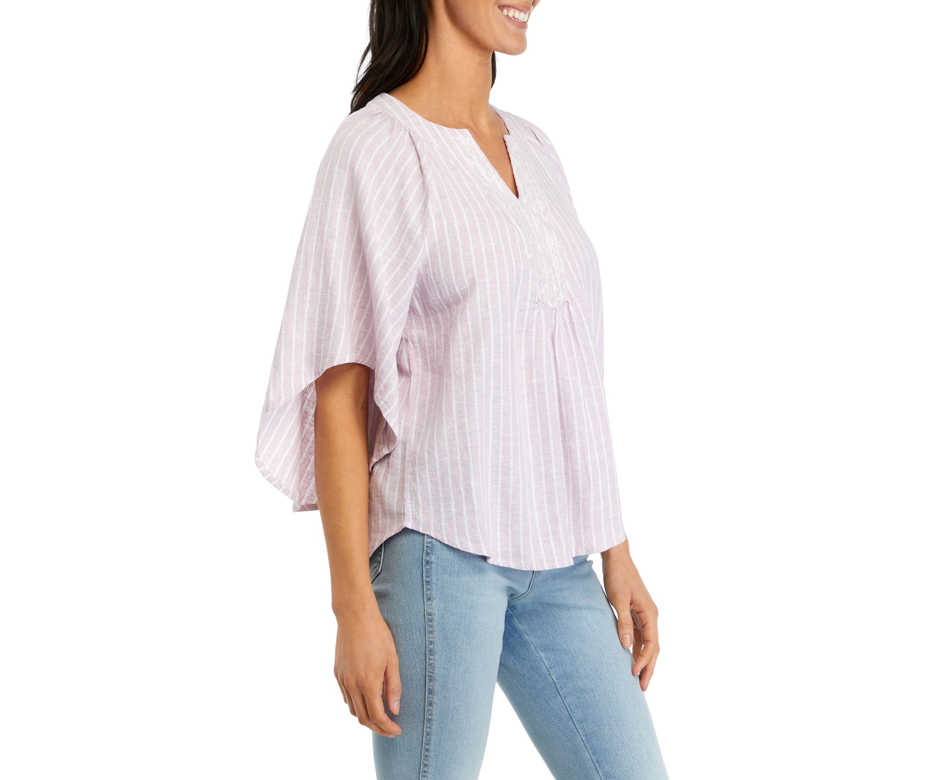 Womens 3/4 Flutter Sleeve Top