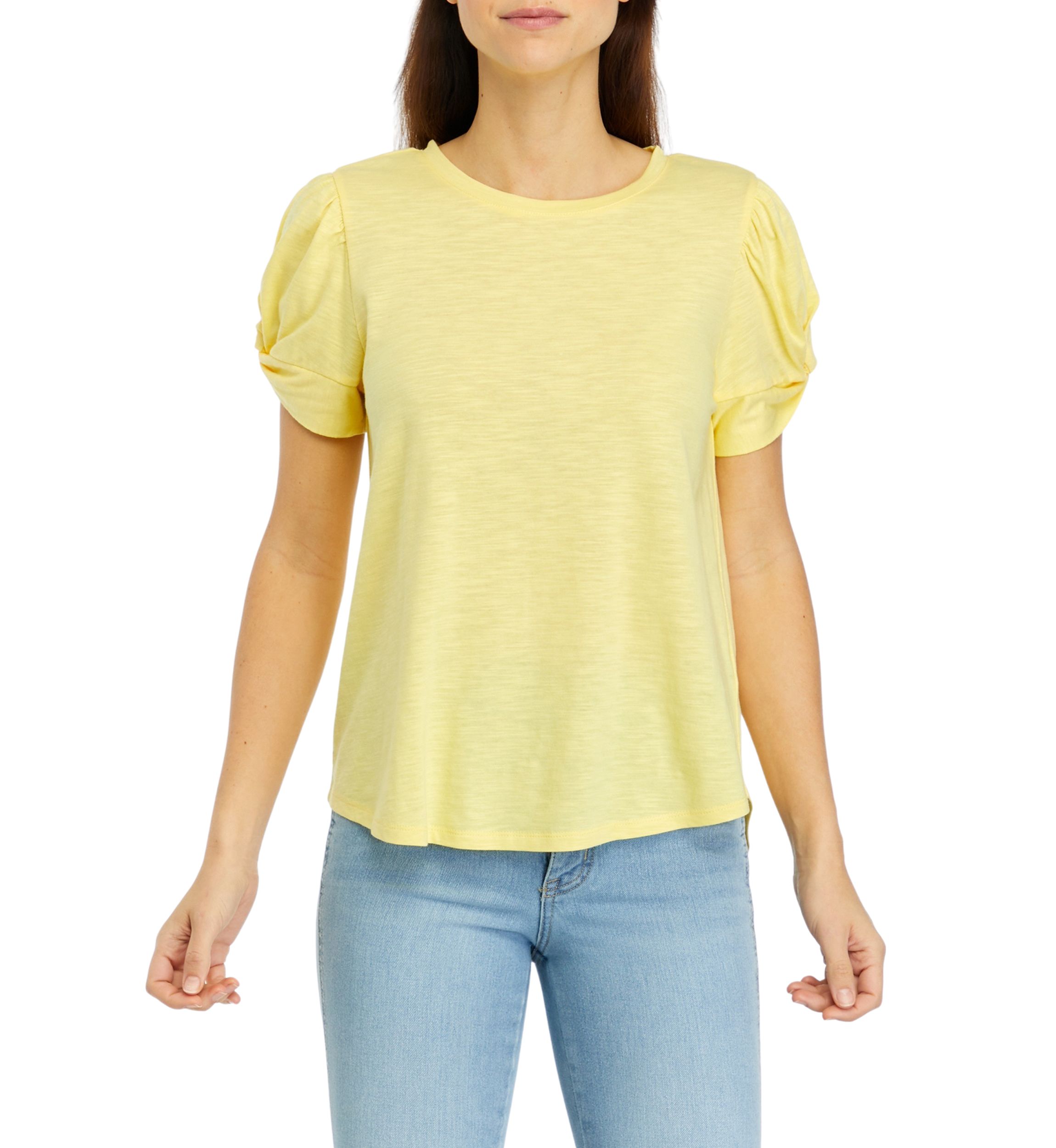 Womens Puff Sleeve Knit Top