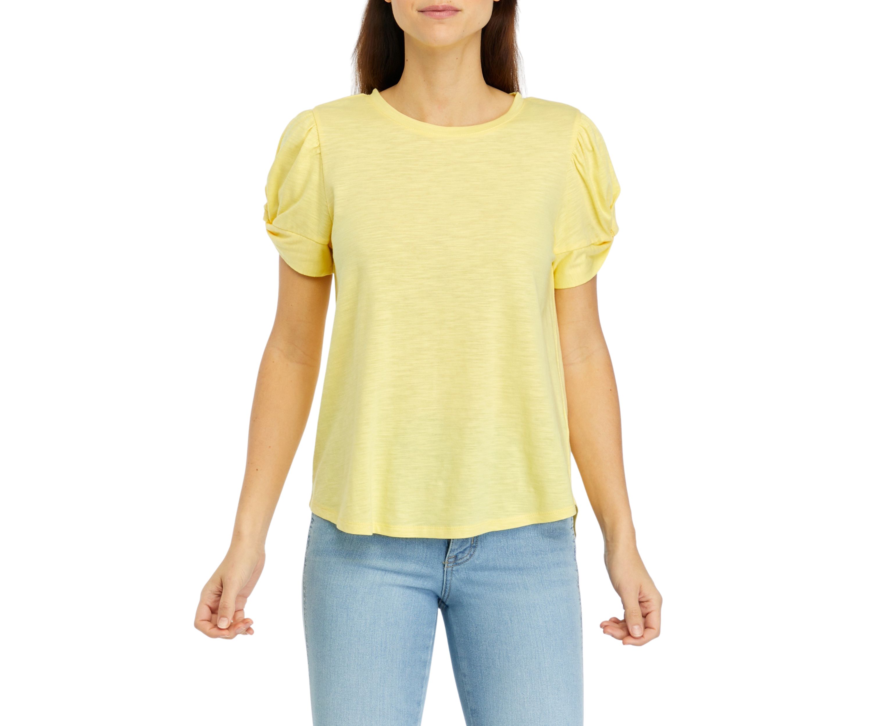 Womens Puff Sleeve Knit Top