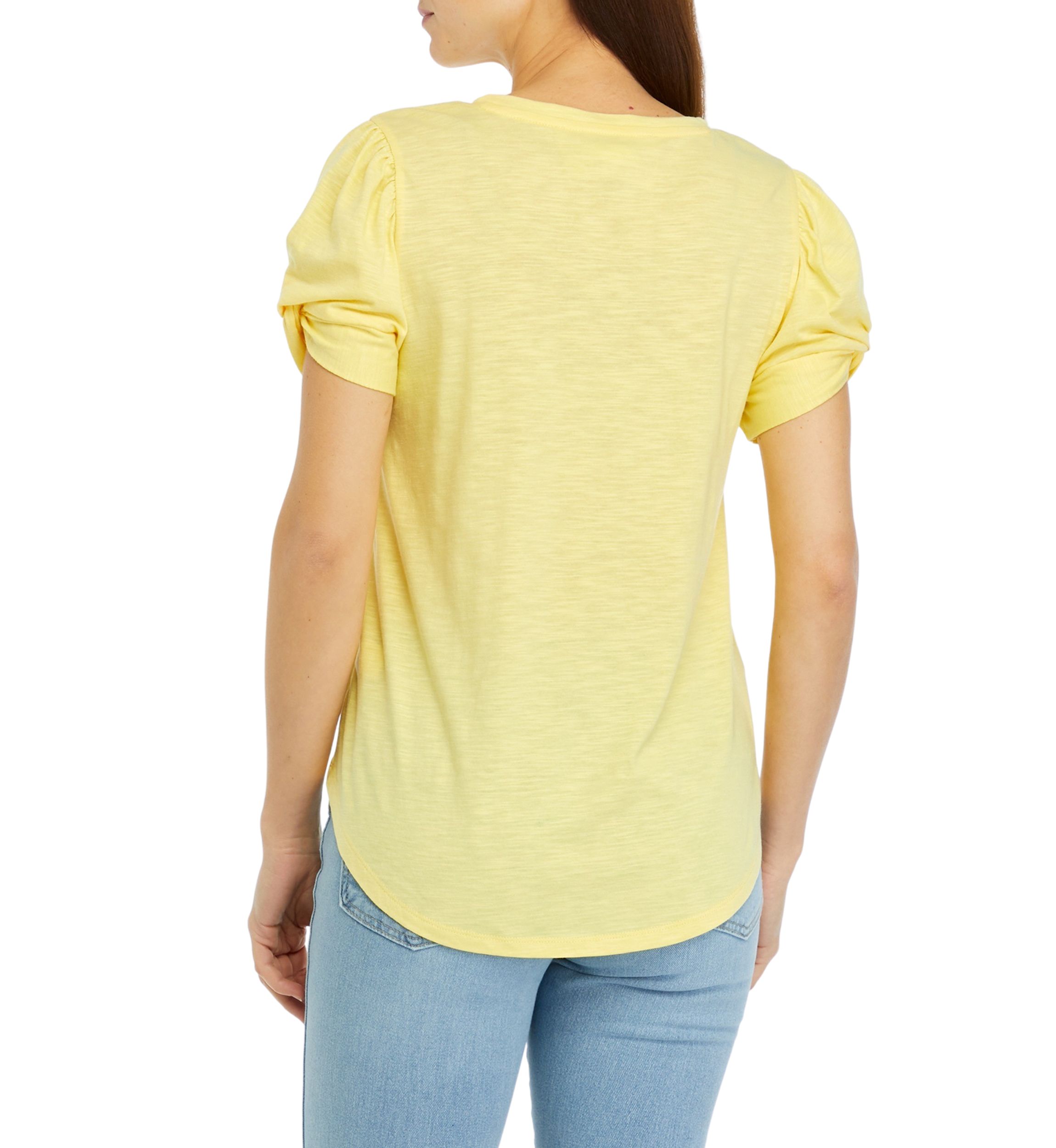 Womens Puff Sleeve Knit Top