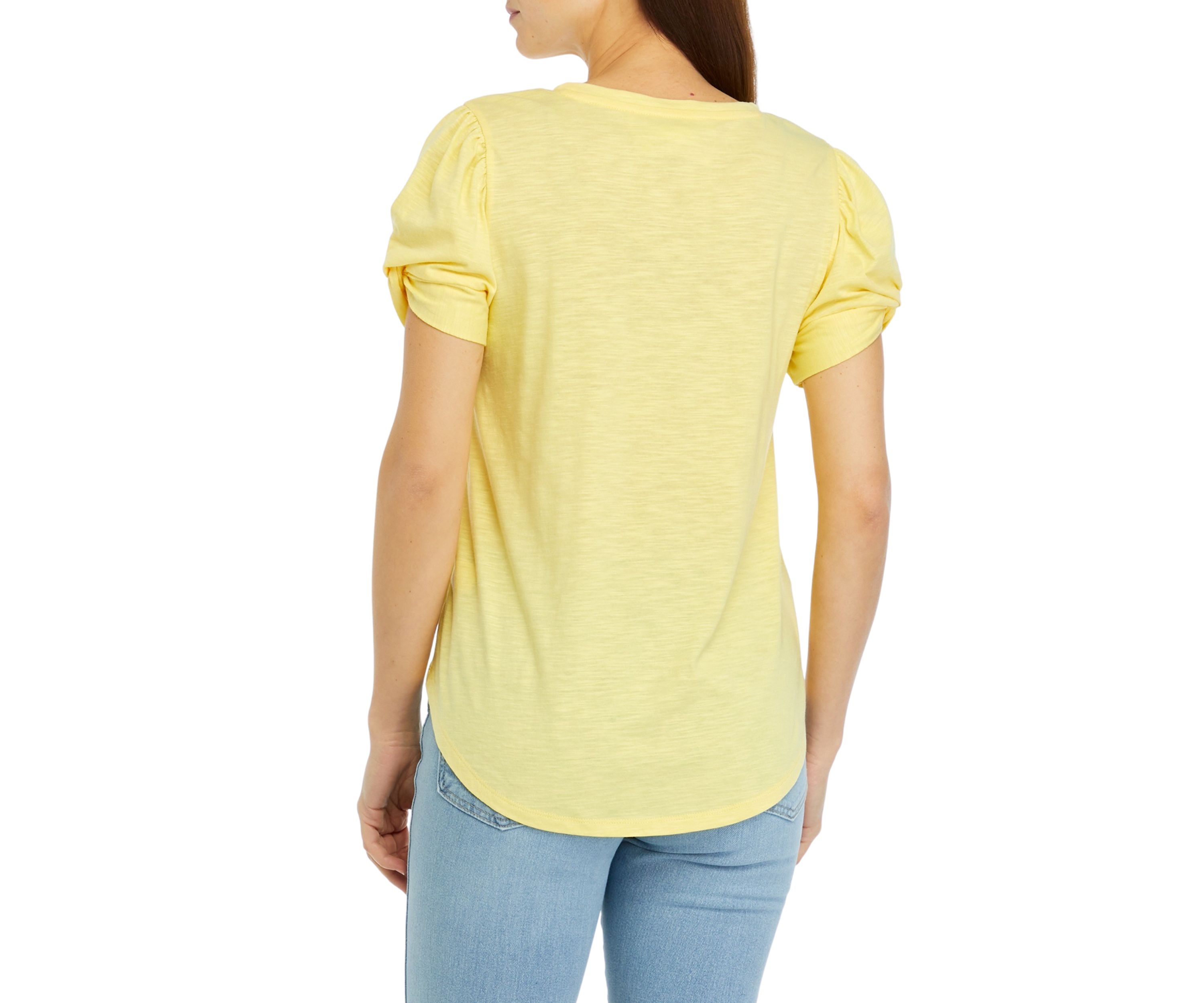 Womens Puff Sleeve Knit Top