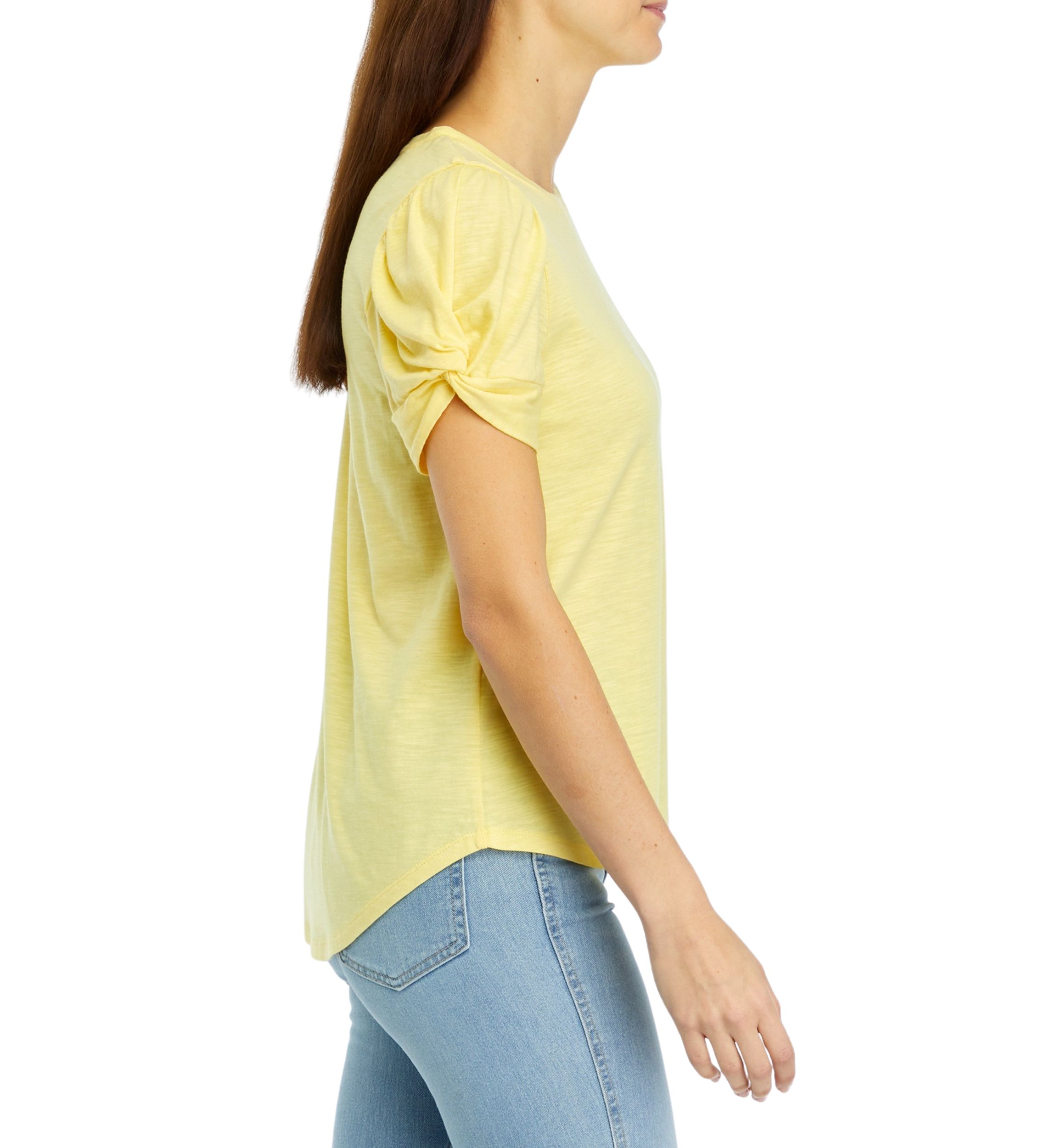 Womens Puff Sleeve Knit Top