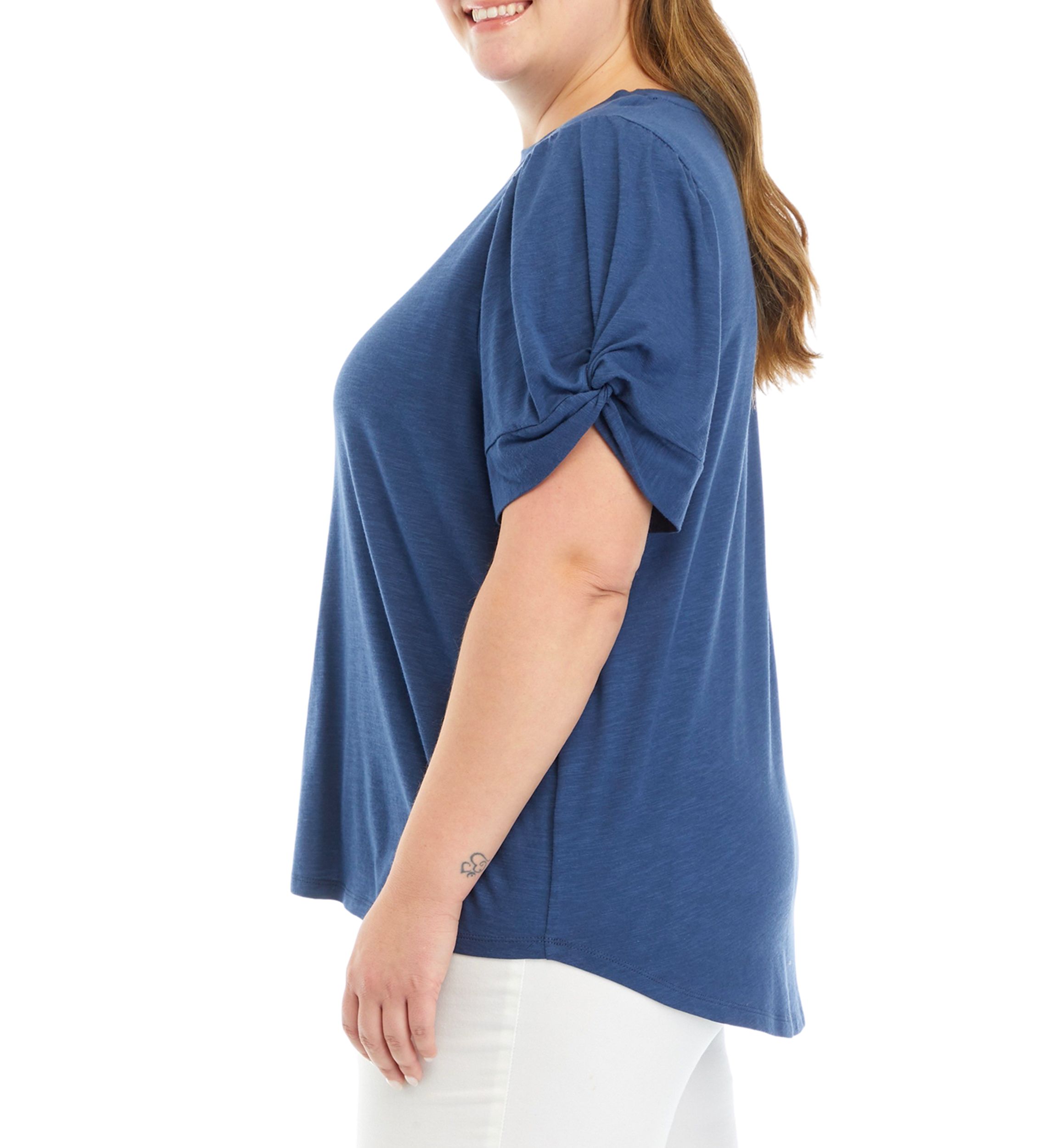 Plus Size Solid Twist Top