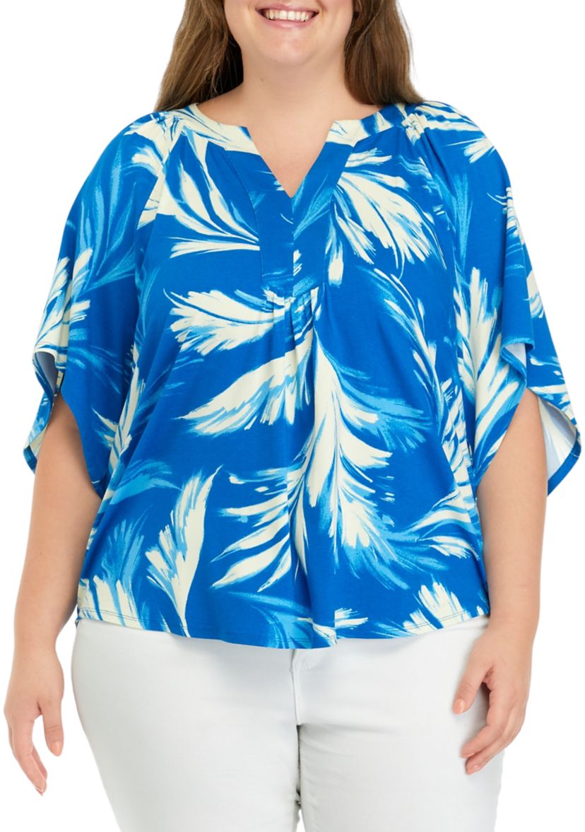 Plus Size Flutter Sleeve Top