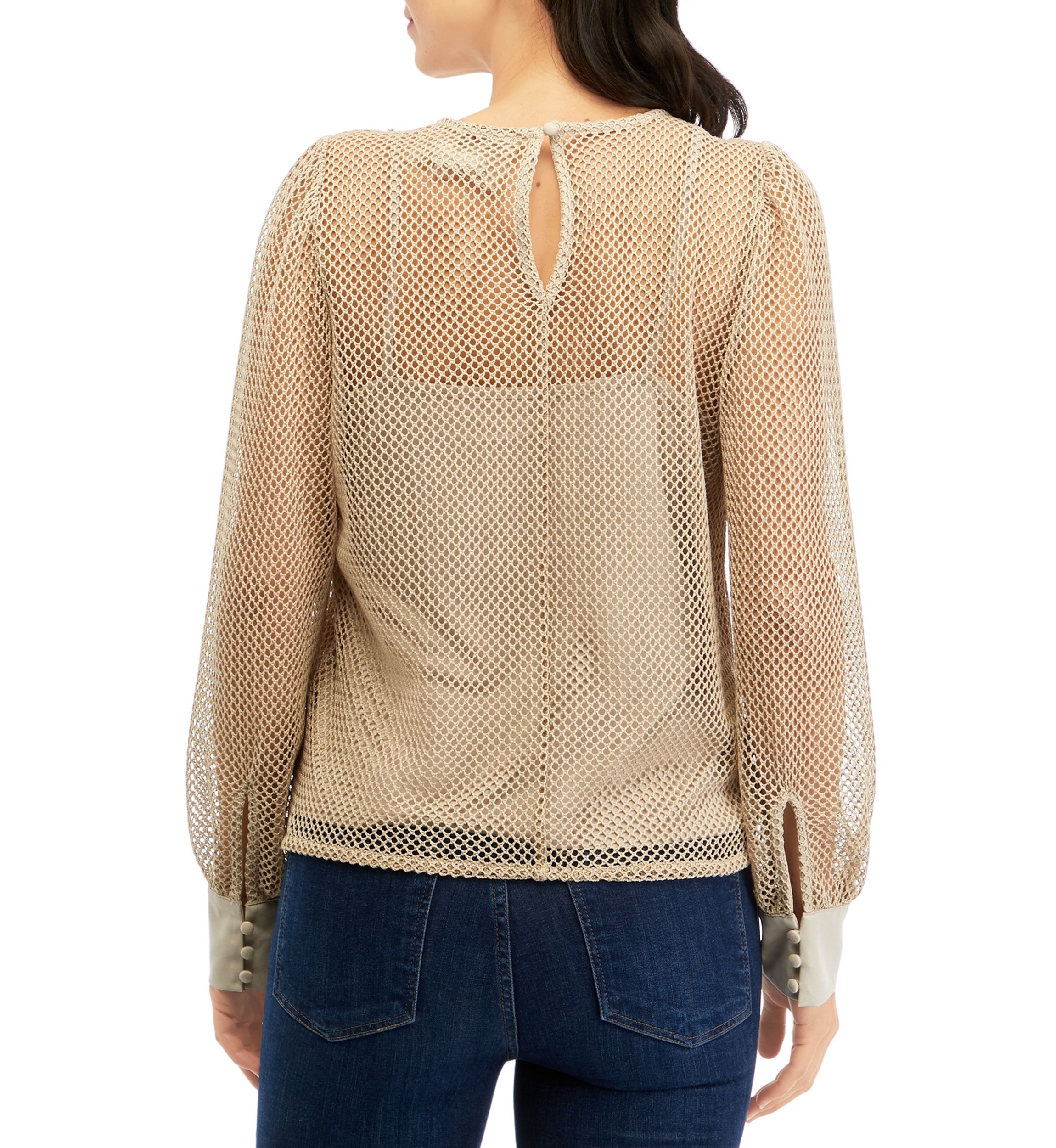Womens Long Sleeve Lace Blouse