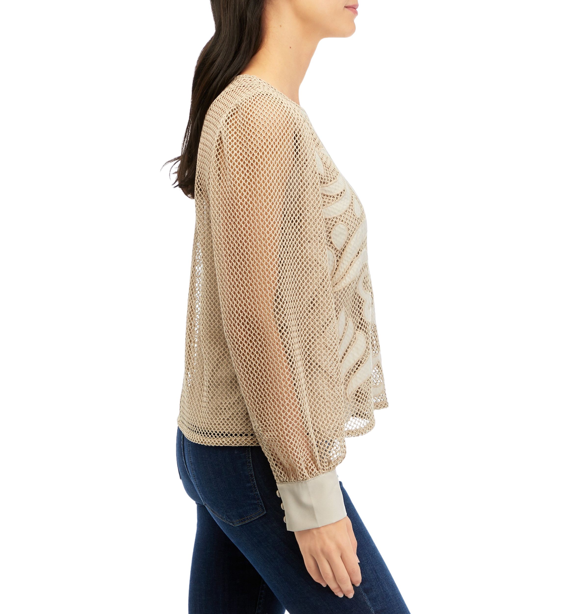 Womens Long Sleeve Lace Blouse