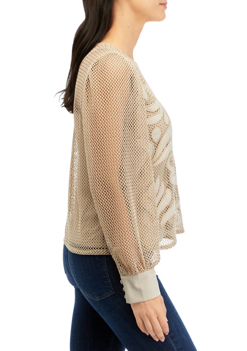 Womens Long Sleeve Lace Blouse