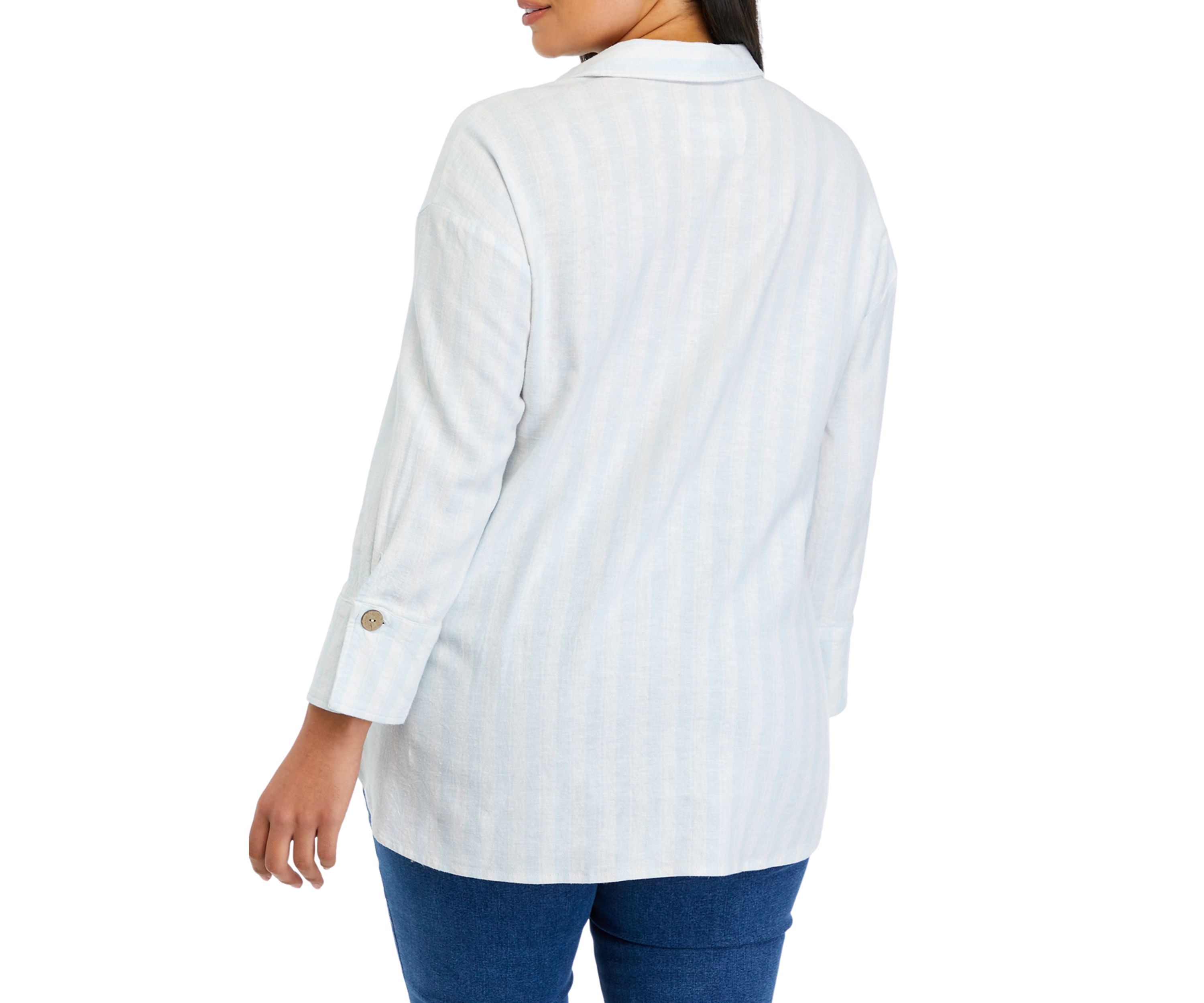 Plus Size 3-Button Tunic 