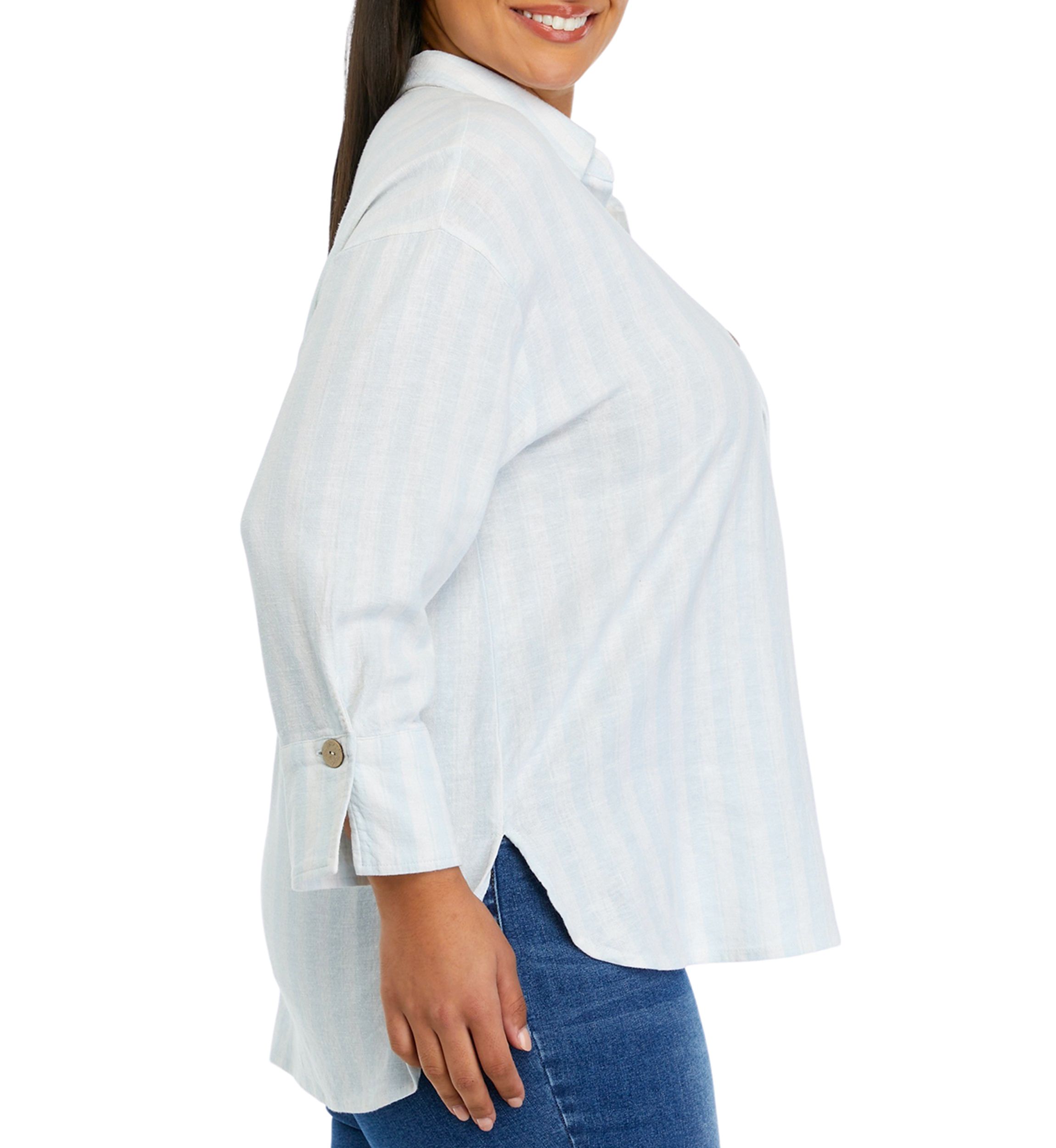 Plus Size 3-Button Tunic 