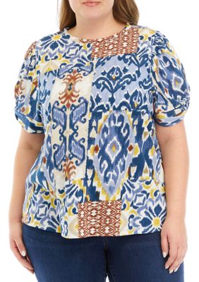 Cupio Plus Size Printed Twist Top | belk