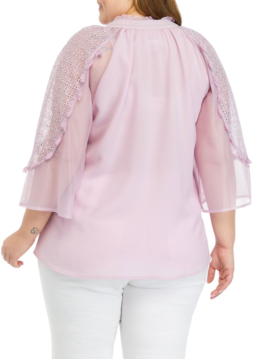 Plus Size Flare Sleeve Top