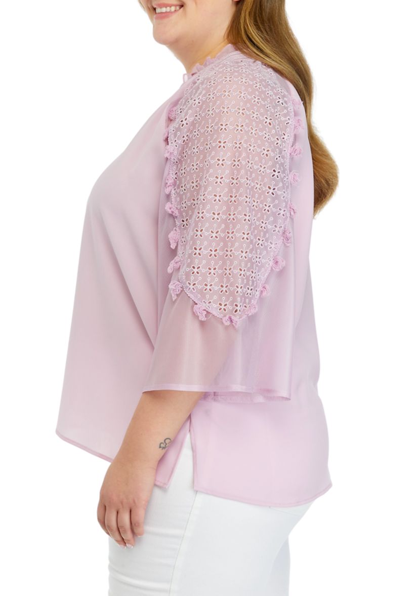 Plus Size Flare Sleeve Top