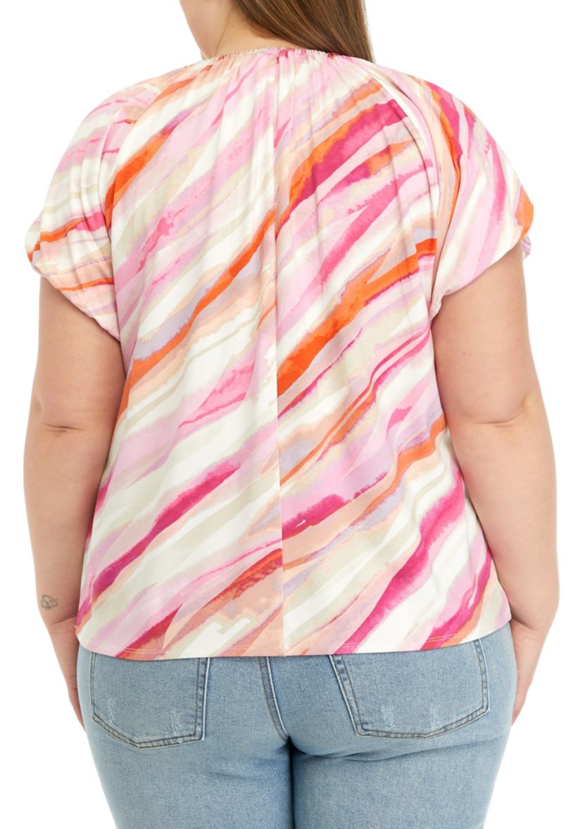 Plus Size Flutter Sleeve Top