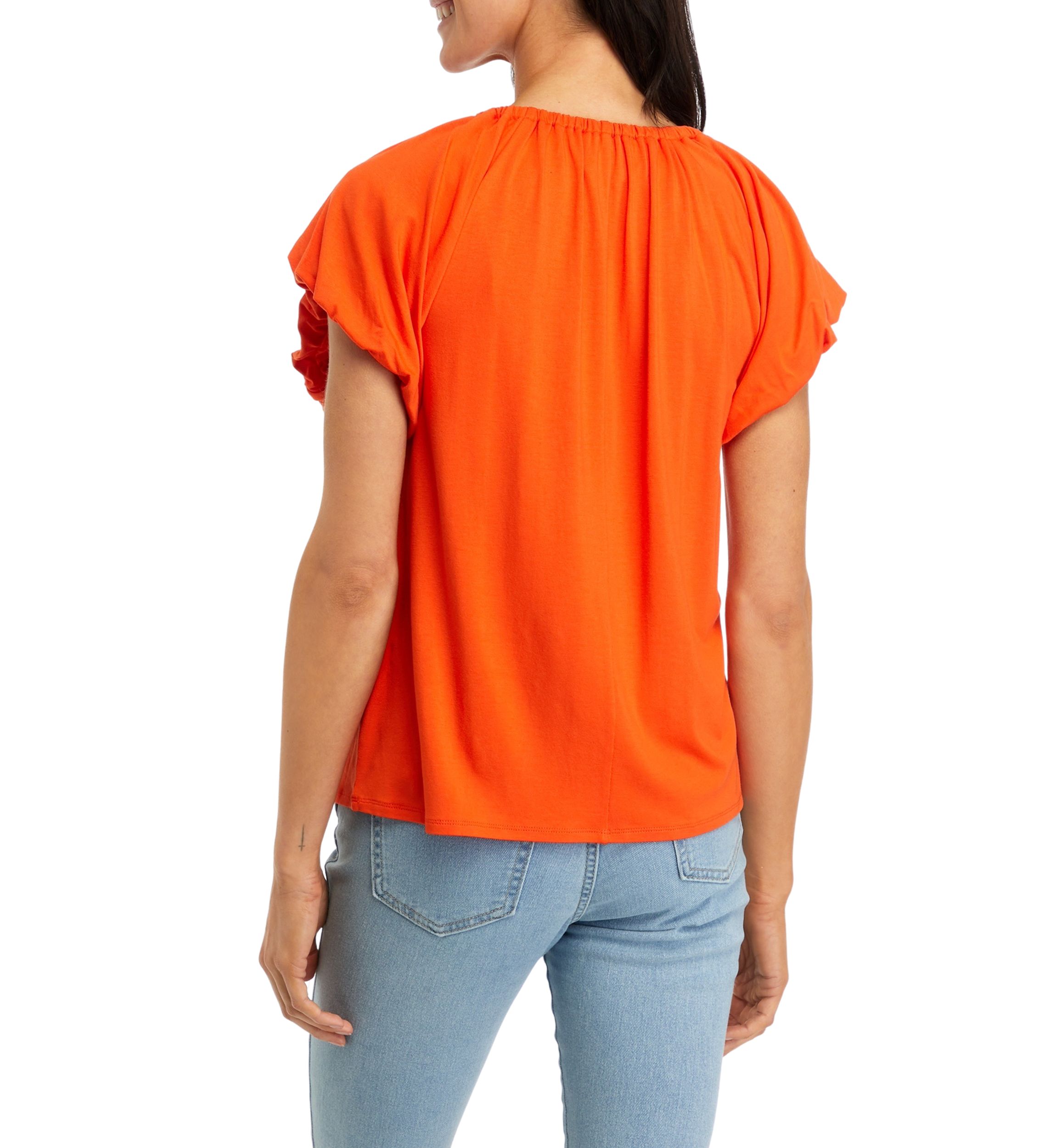 Womens Flutter Sleeve Knit Top