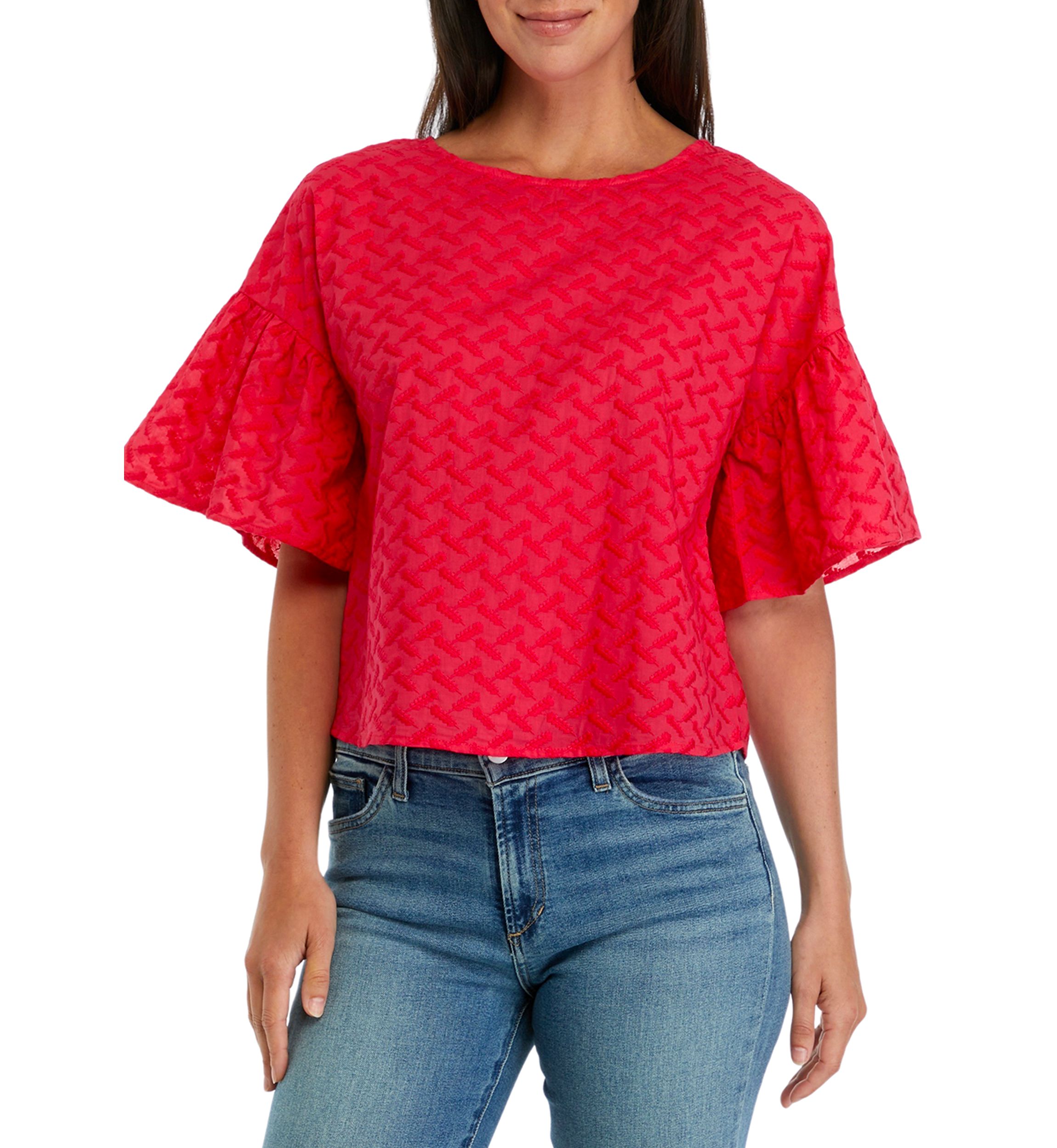 Womens Ruffle Sleeve Blouse