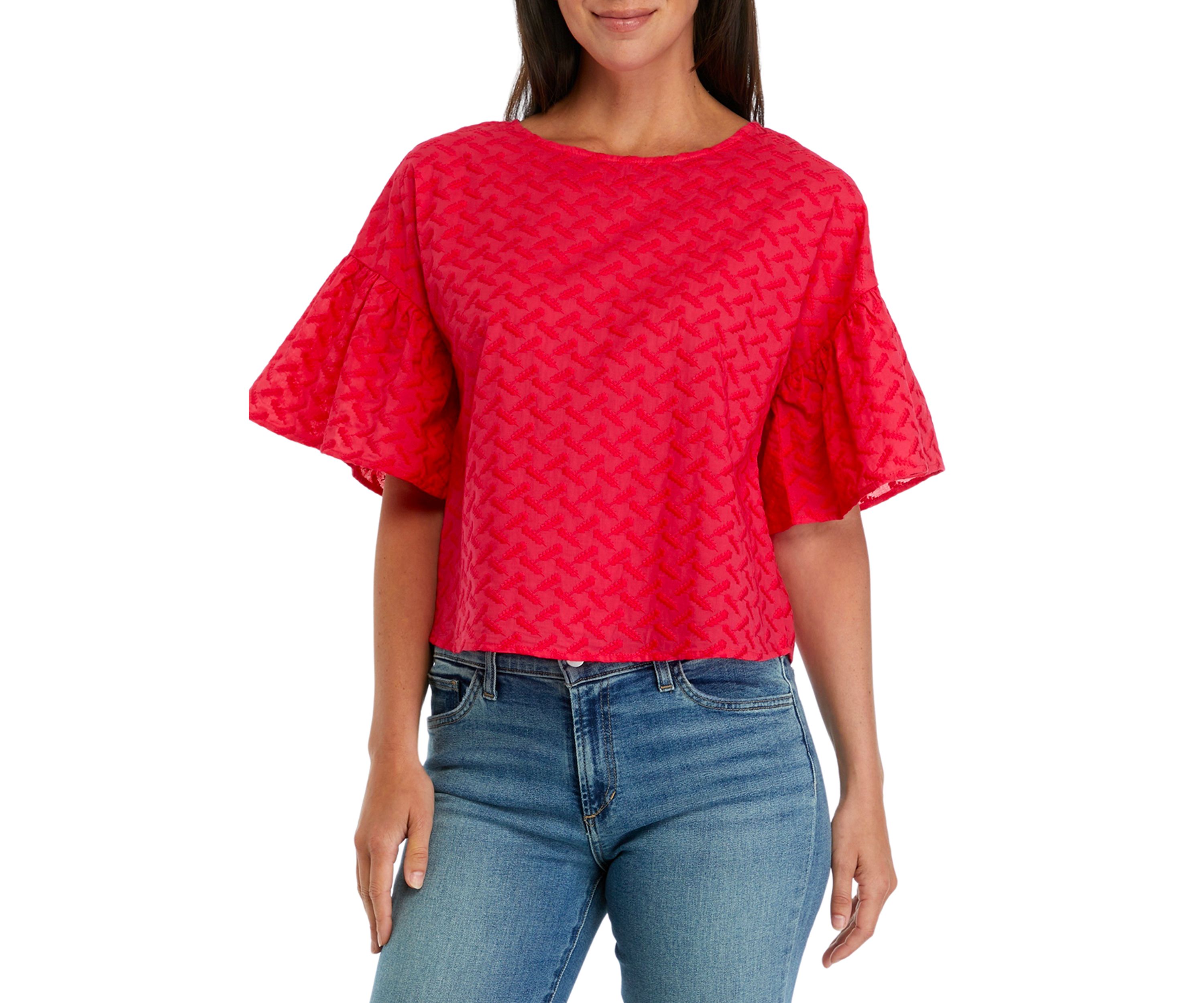 Womens Ruffle Sleeve Blouse