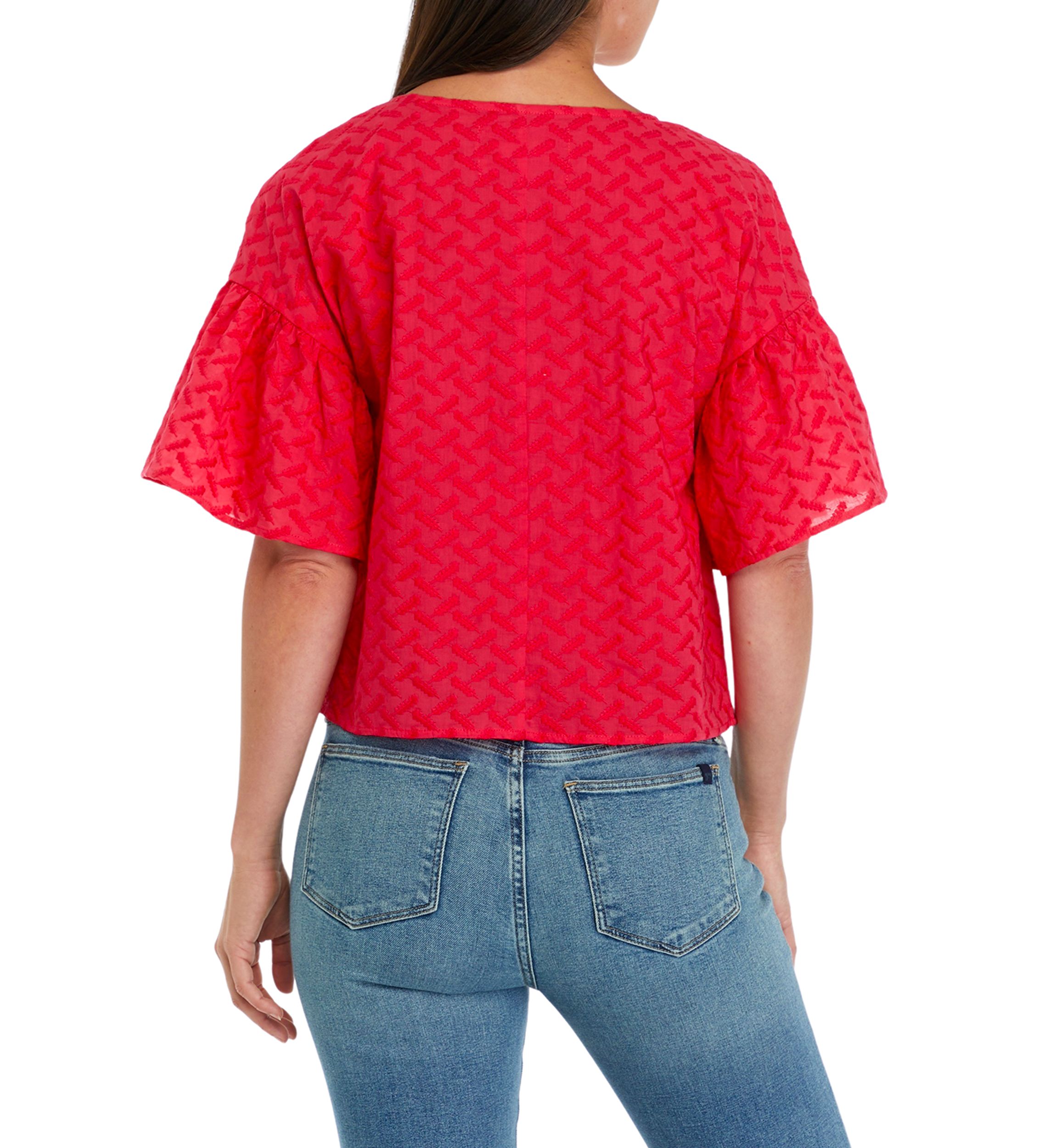 Womens Ruffle Sleeve Blouse