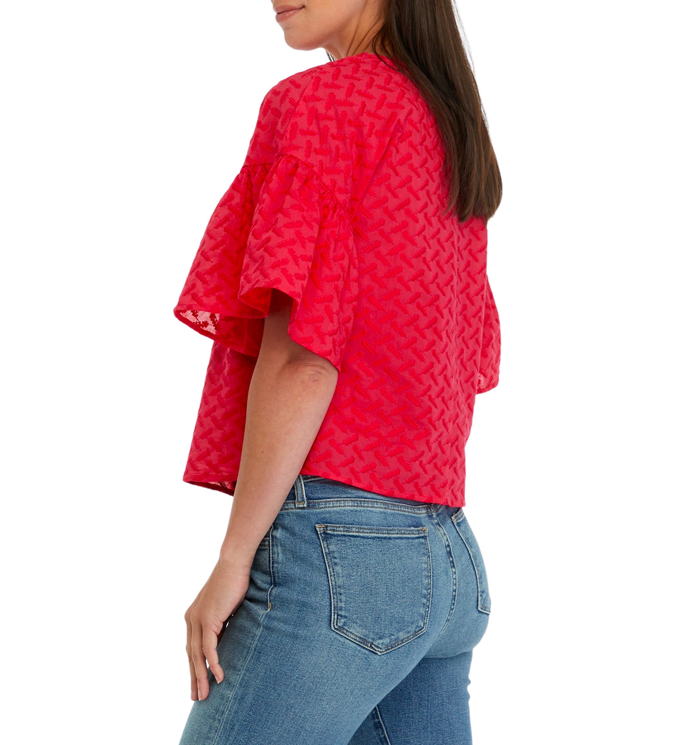 Womens Ruffle Sleeve Blouse