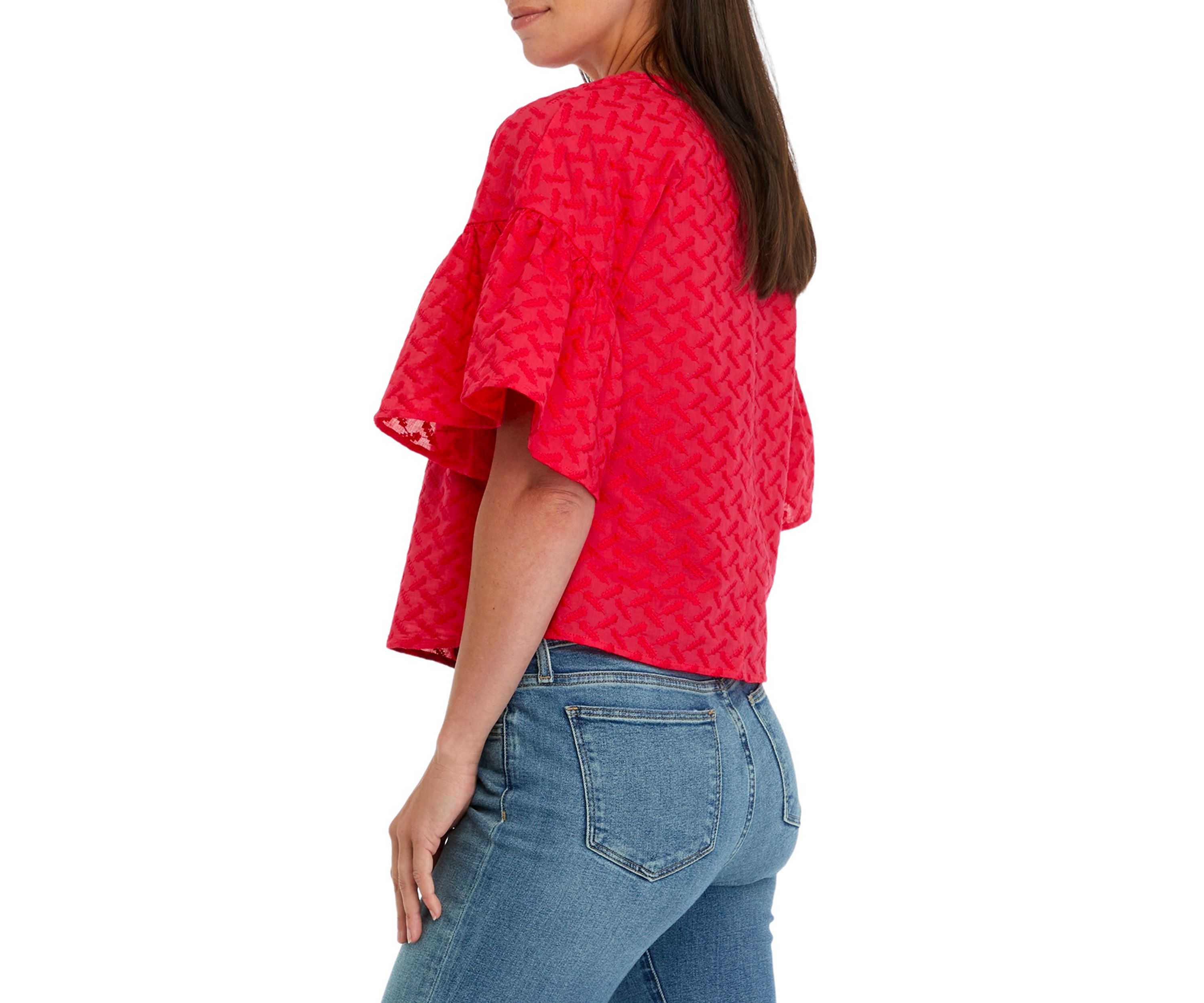 Womens Ruffle Sleeve Blouse