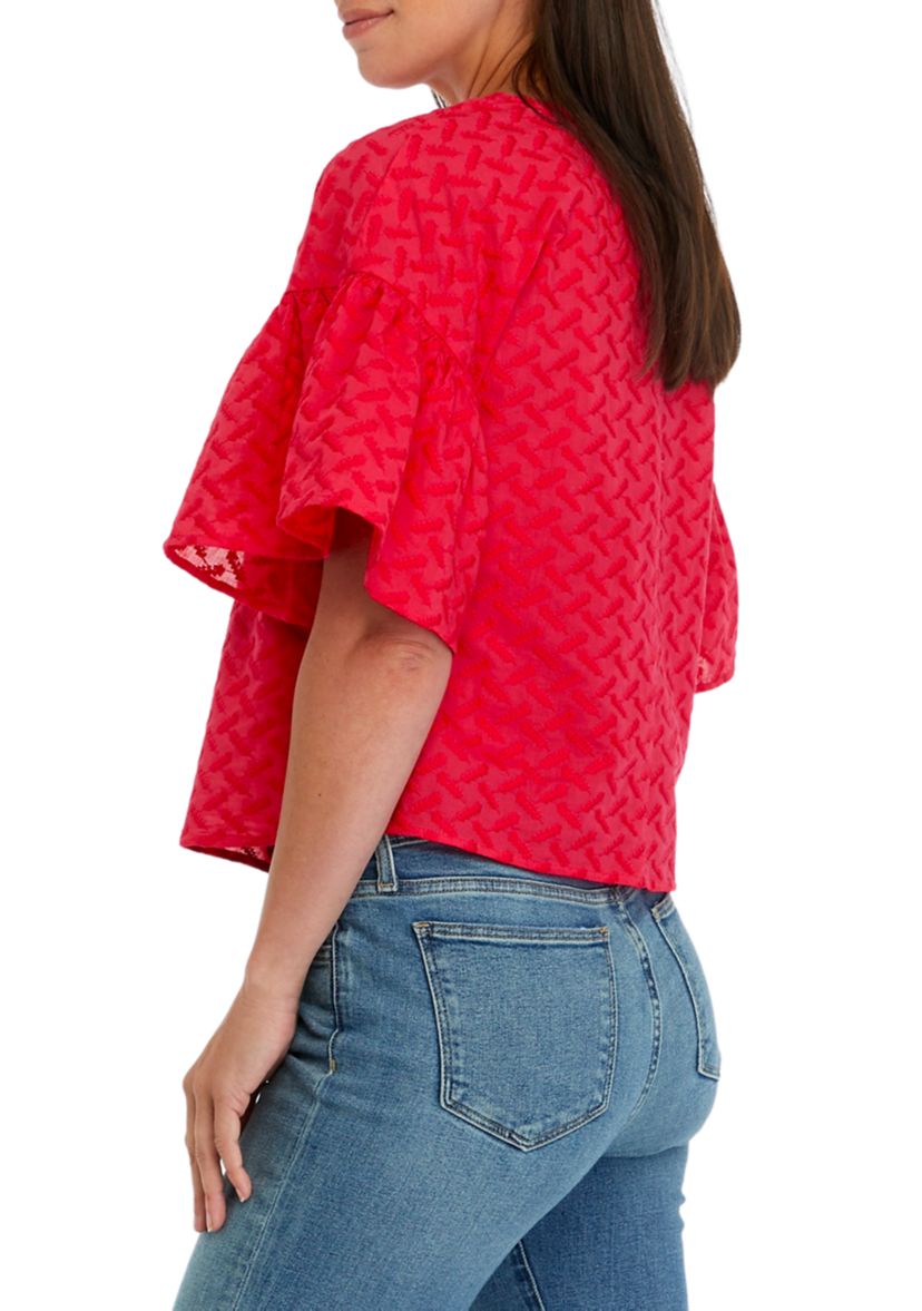 Womens Ruffle Sleeve Blouse