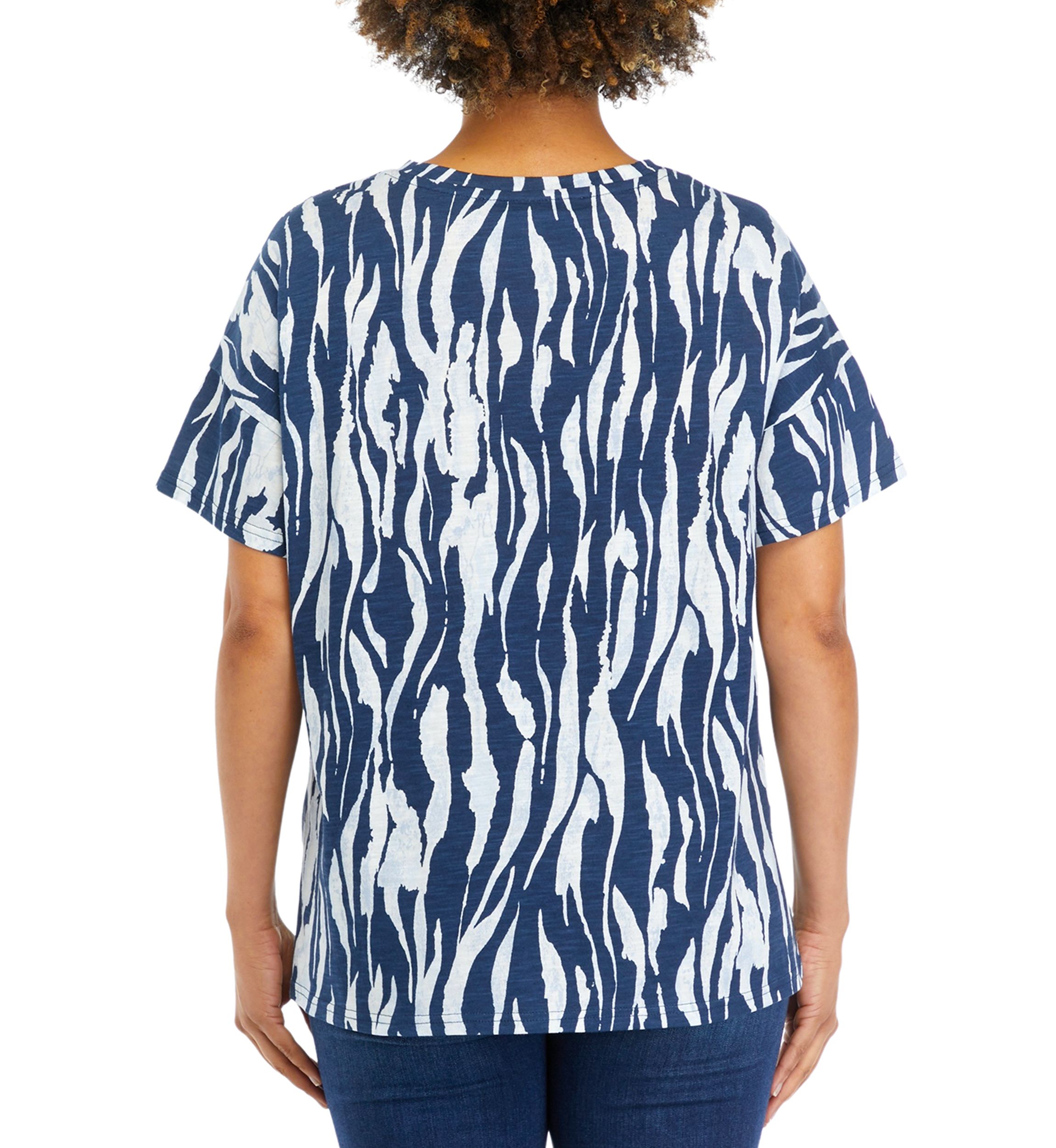 Womens Printed Slub Knit Top