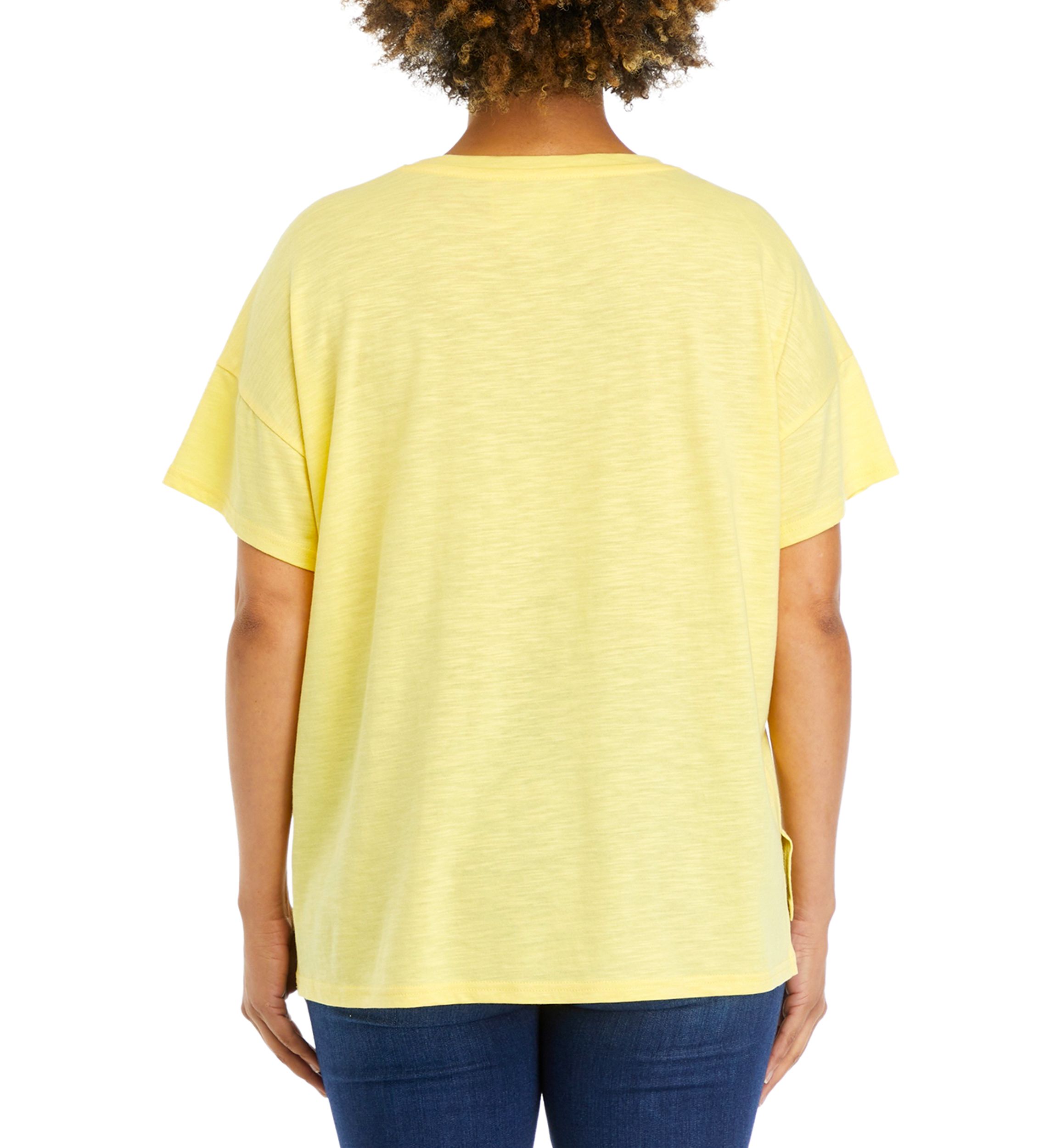 Womens Solid Slub Knit Top