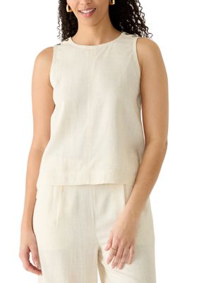 Cupio Women's Crew Neck Tank Top with Shoulder Buttons, Large