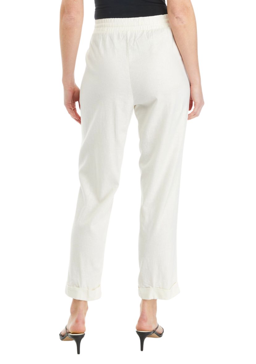 Womens Straight Leg Pants with Wide Band 