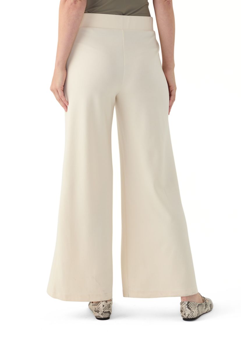 Womens Wide Leg Pants with Patch Pockets 