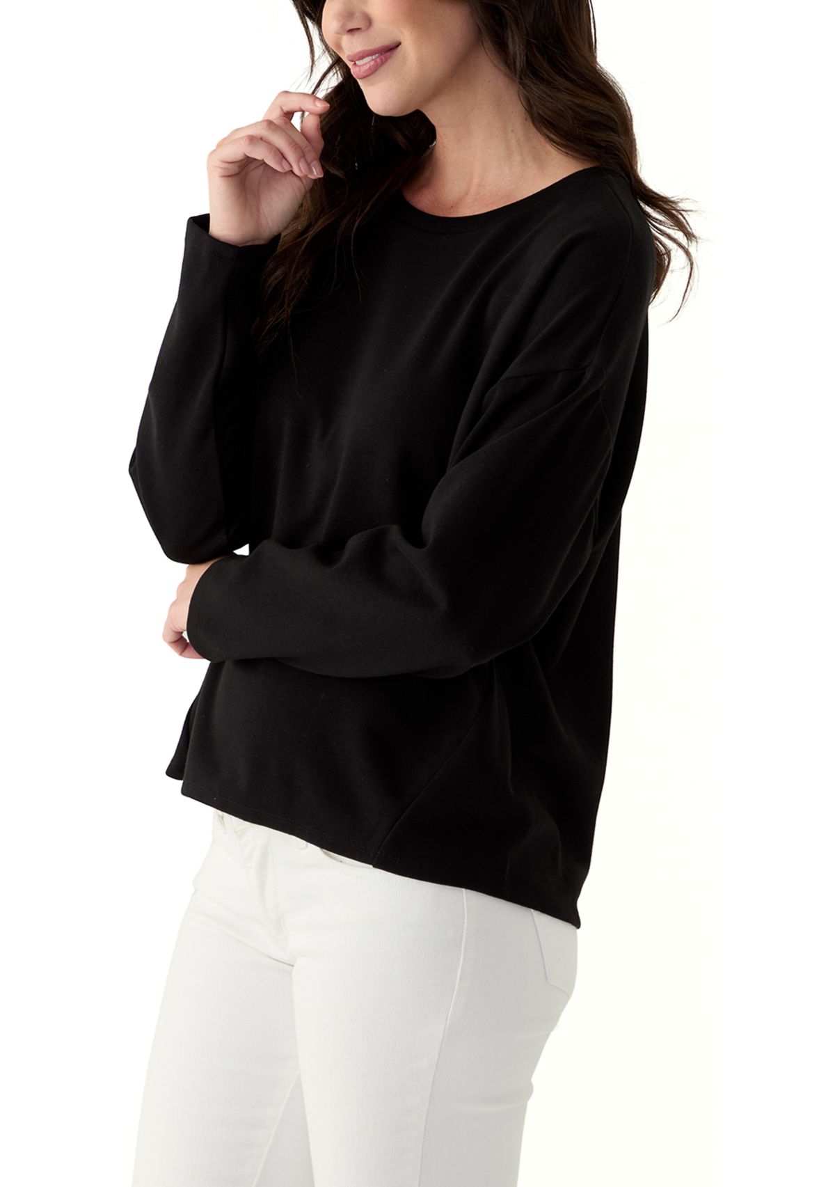 Womens Dolman Sleeve Boat Neck Sweater 