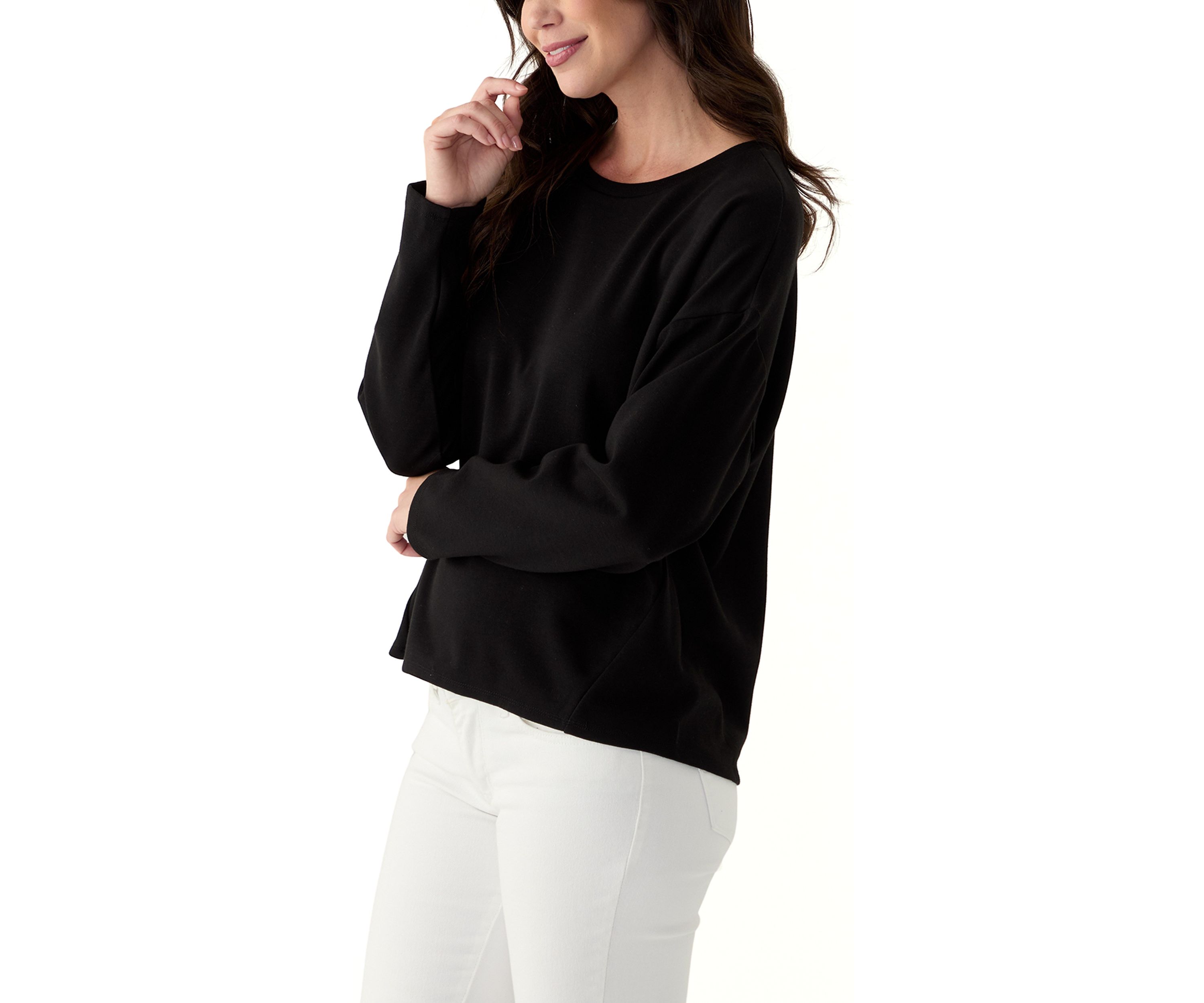 Womens Dolman Sleeve Boat Neck Sweater 