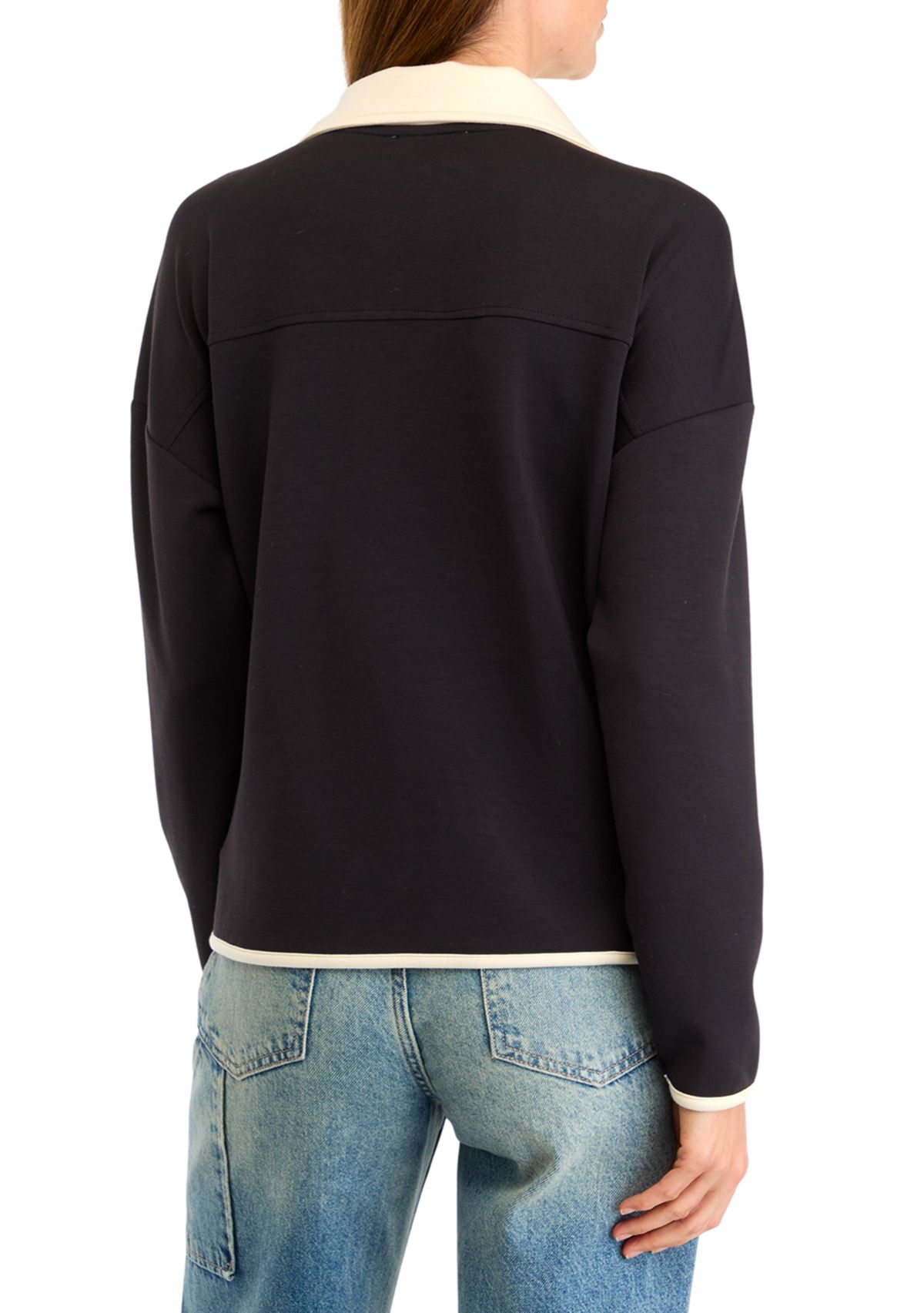 Womens Color Block Half Zip Pullover