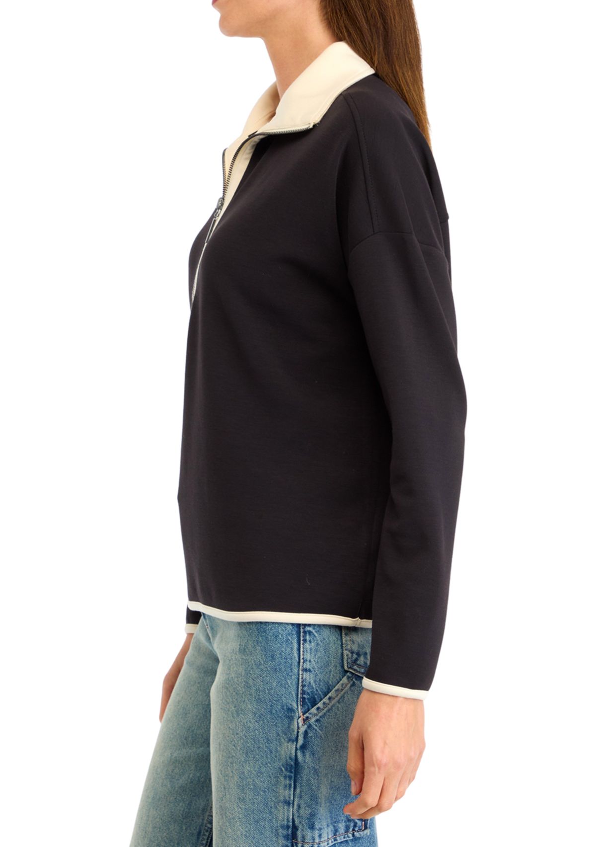 Womens Color Block Half Zip Pullover