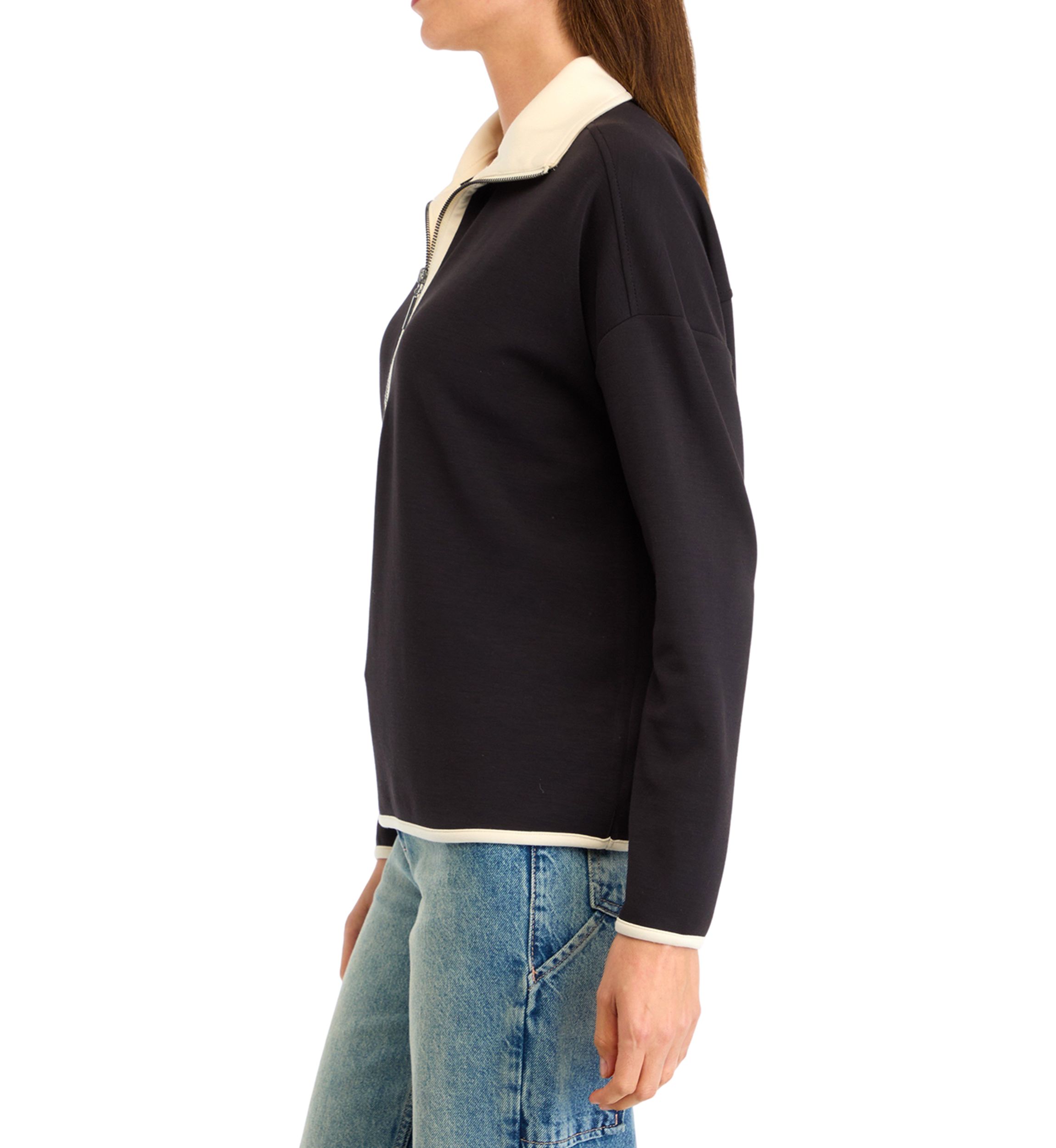 Womens Color Block Half Zip Pullover