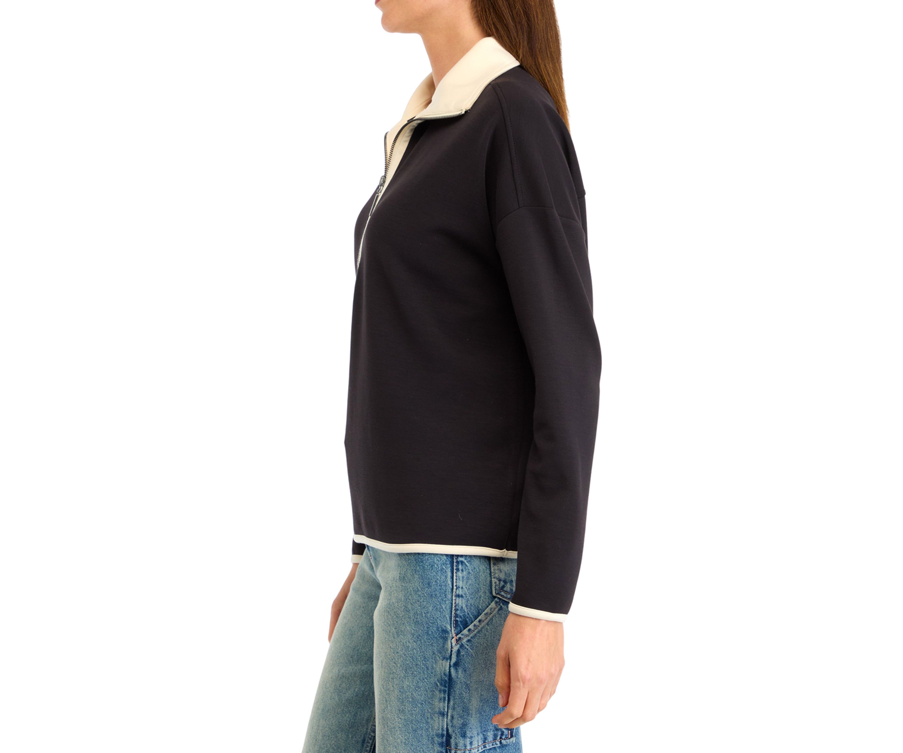 Womens Color Block Half Zip Pullover