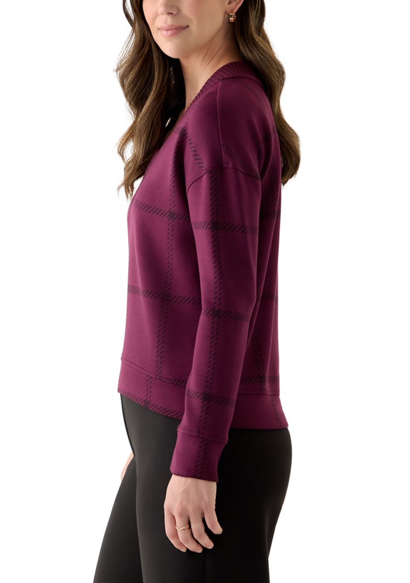 Womens Long Sleeve V-Neck High Low Top