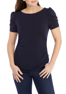 Crown & Ivy™ Women's Short Sleeve Ruched T-Shirt | belk