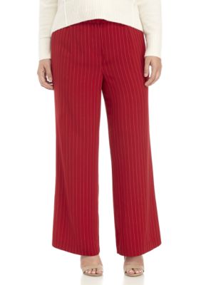 plus size plaid wide leg pants