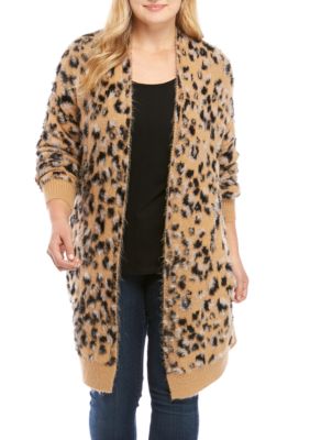 Madison Plus Size Animal Print Cardigan | belk