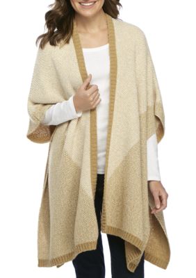 New Directions® Oversized Ruana Colorblock Poncho | belk