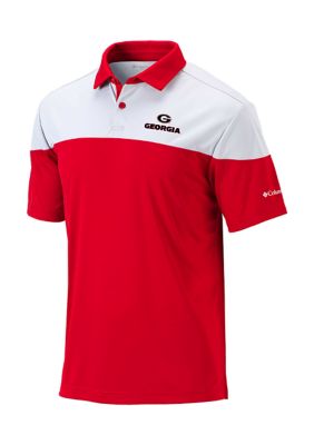Columbia Men's NCAA Georgia Bulldogs Short Sleeve Best Ball Golf Polo Shirt, Red, 2XL
