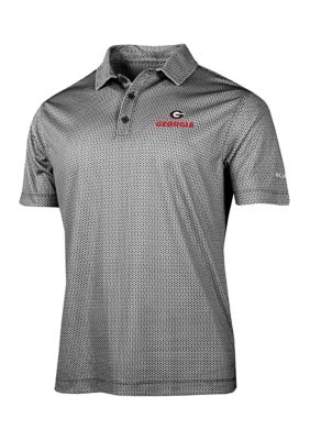 Columbia Men's NCAA Georgia Bulldogs Short Sleeve Double Hit Golf Polo Shirt, Black, 2XL