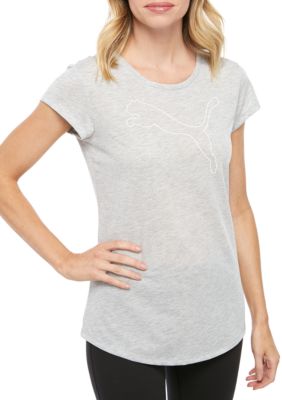 puma active logo heather tee