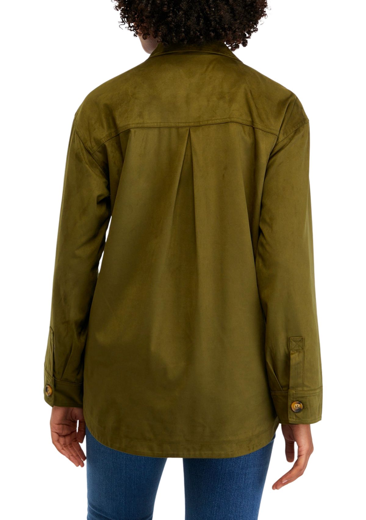 Womens Faux Suede Shacket