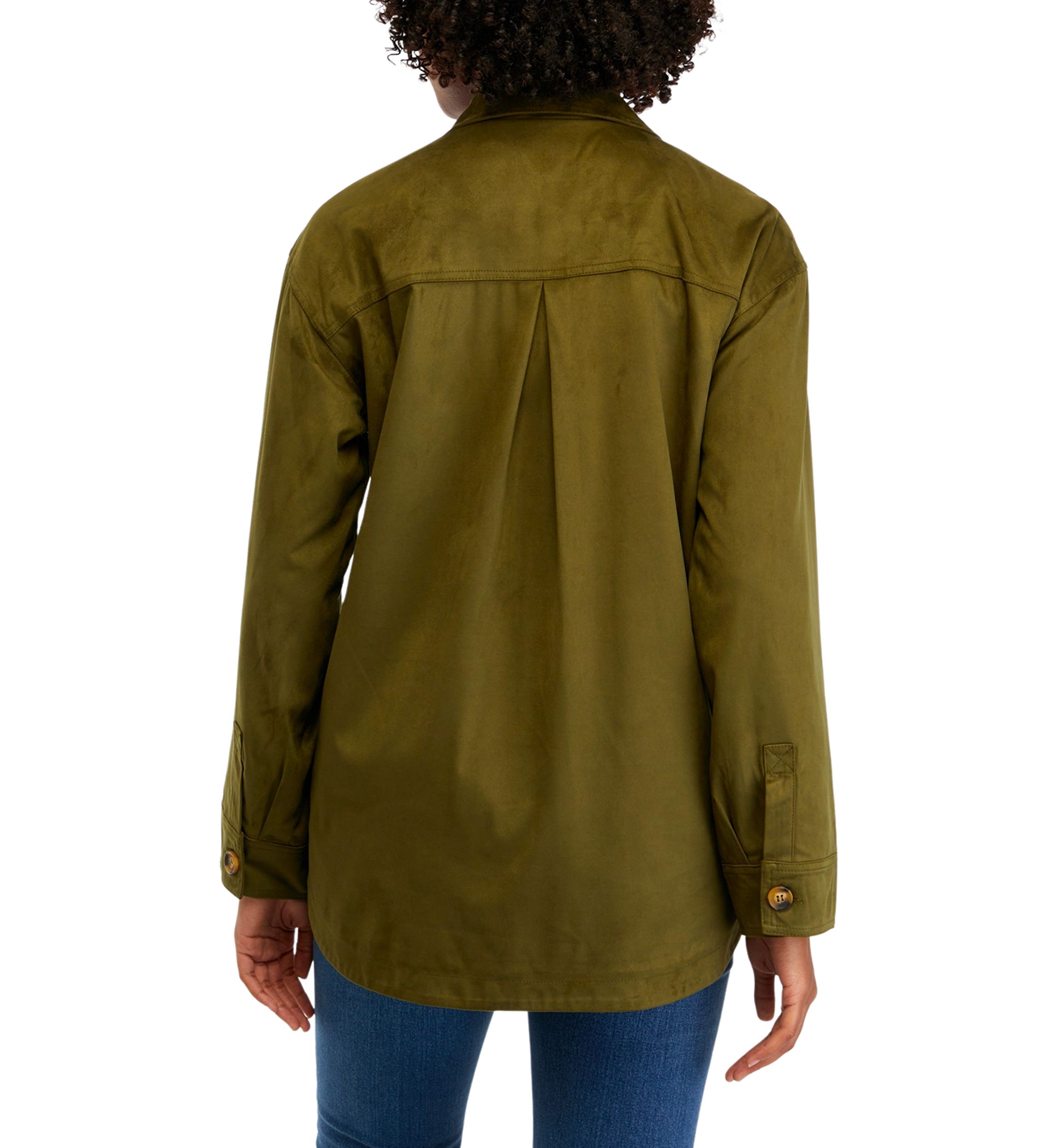 Womens Faux Suede Shacket
